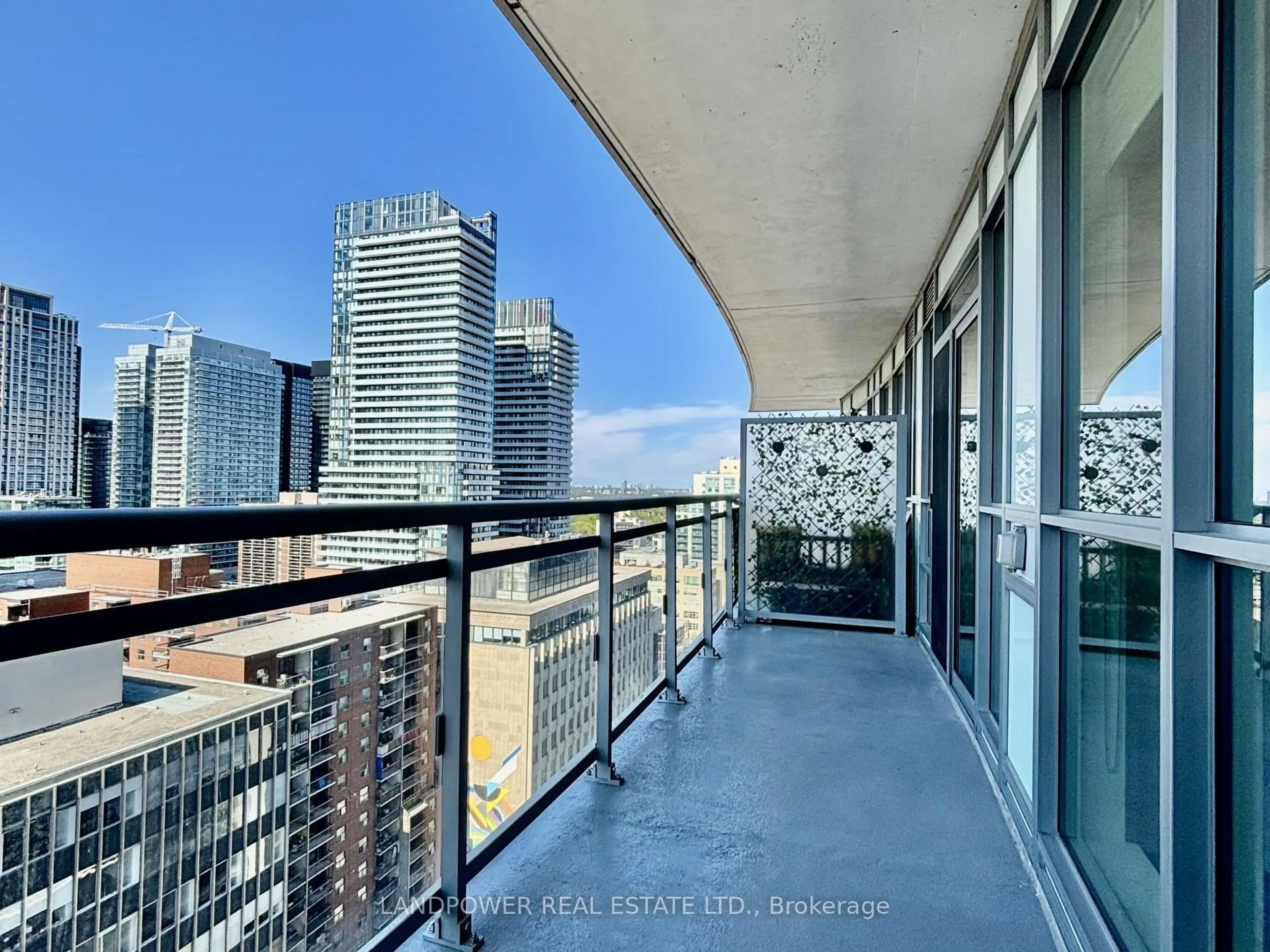 Balcony in the apartment, city buildings view from balcony for 89 Dunfield Ave #1704, Toronto Ontario M4S 0A4