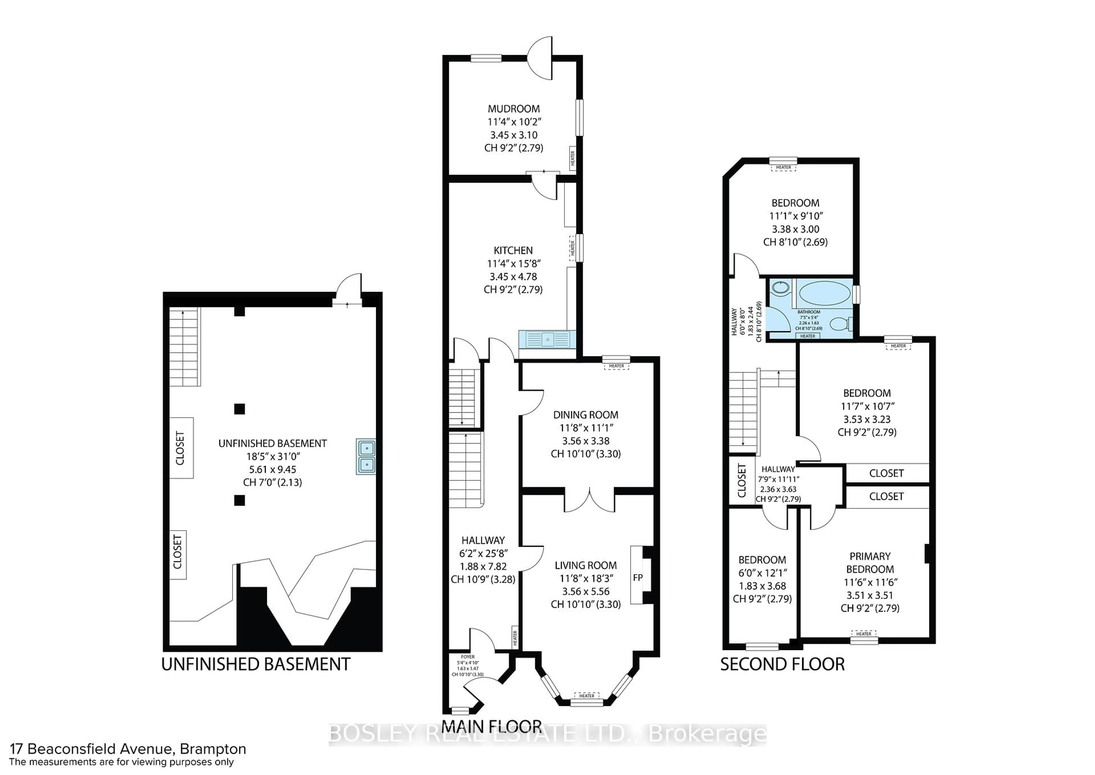 Floor plan for 17 Beaconsfield Ave, Toronto Ontario M6J 3J1