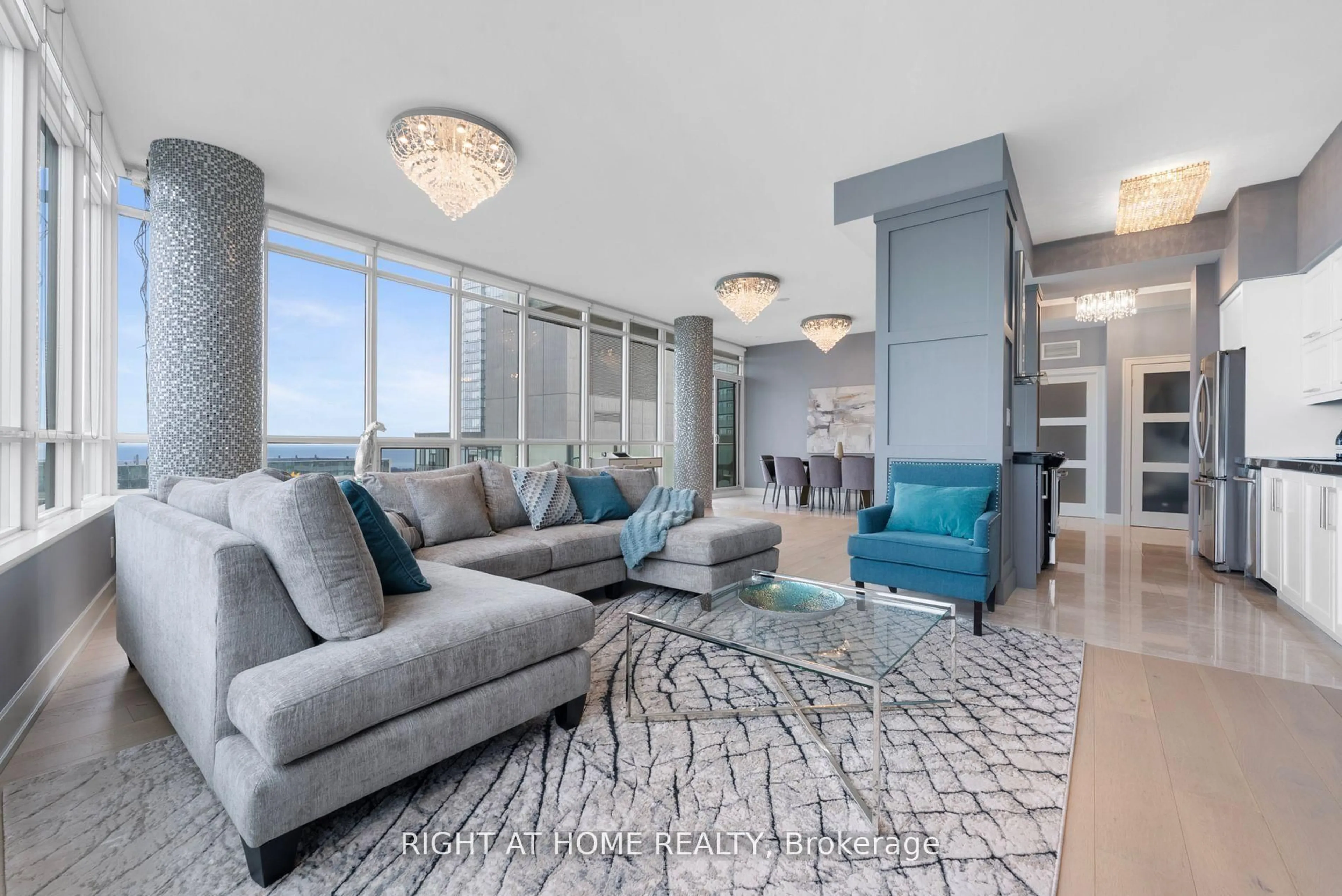 Living room with furniture, unknown for 65 Bremner Blvd #5104, Toronto Ontario M5J 0A7