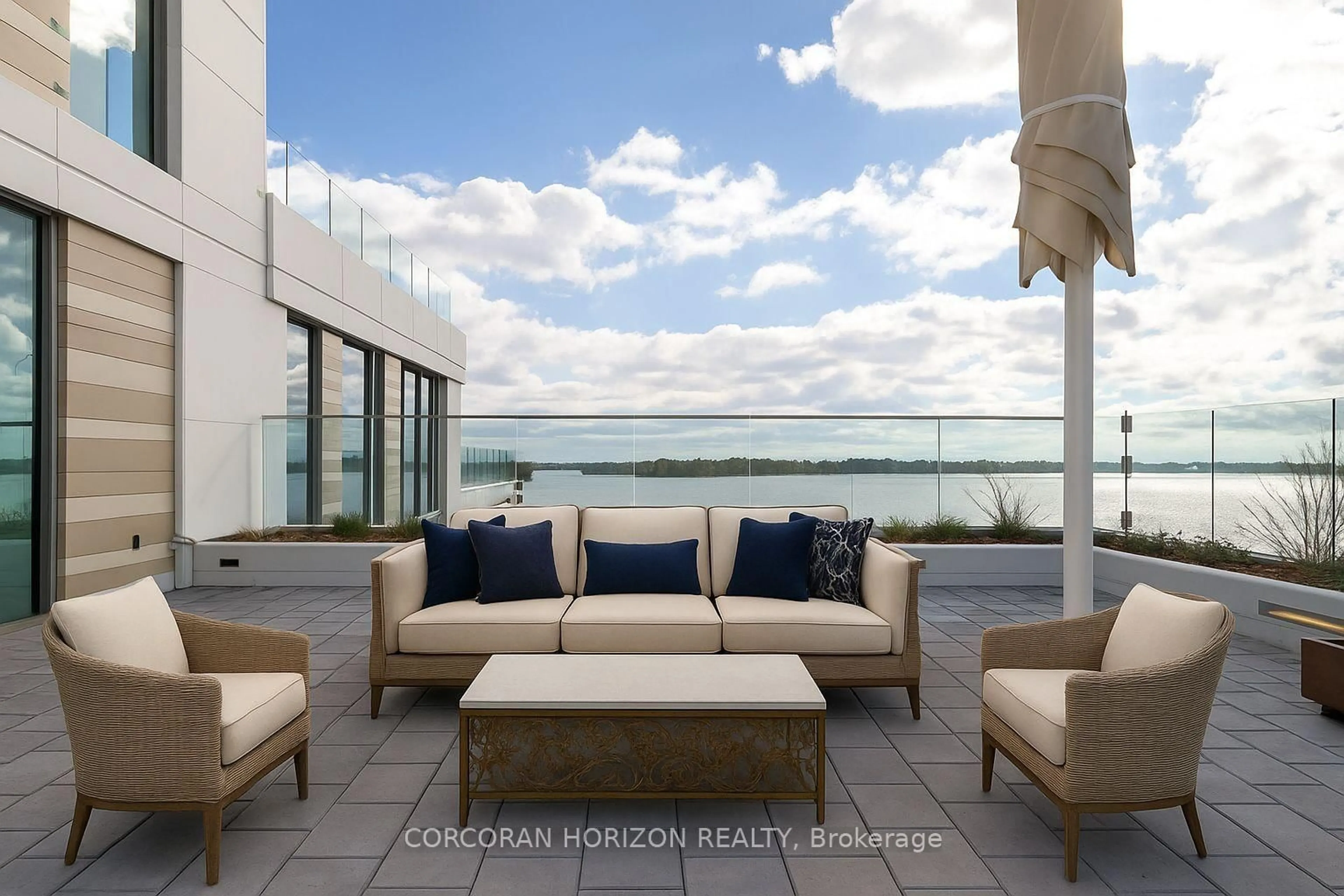 Patio, water/lake/river/ocean view for 118 Merchants' Wharf #912, Toronto Ontario M5A 0L3