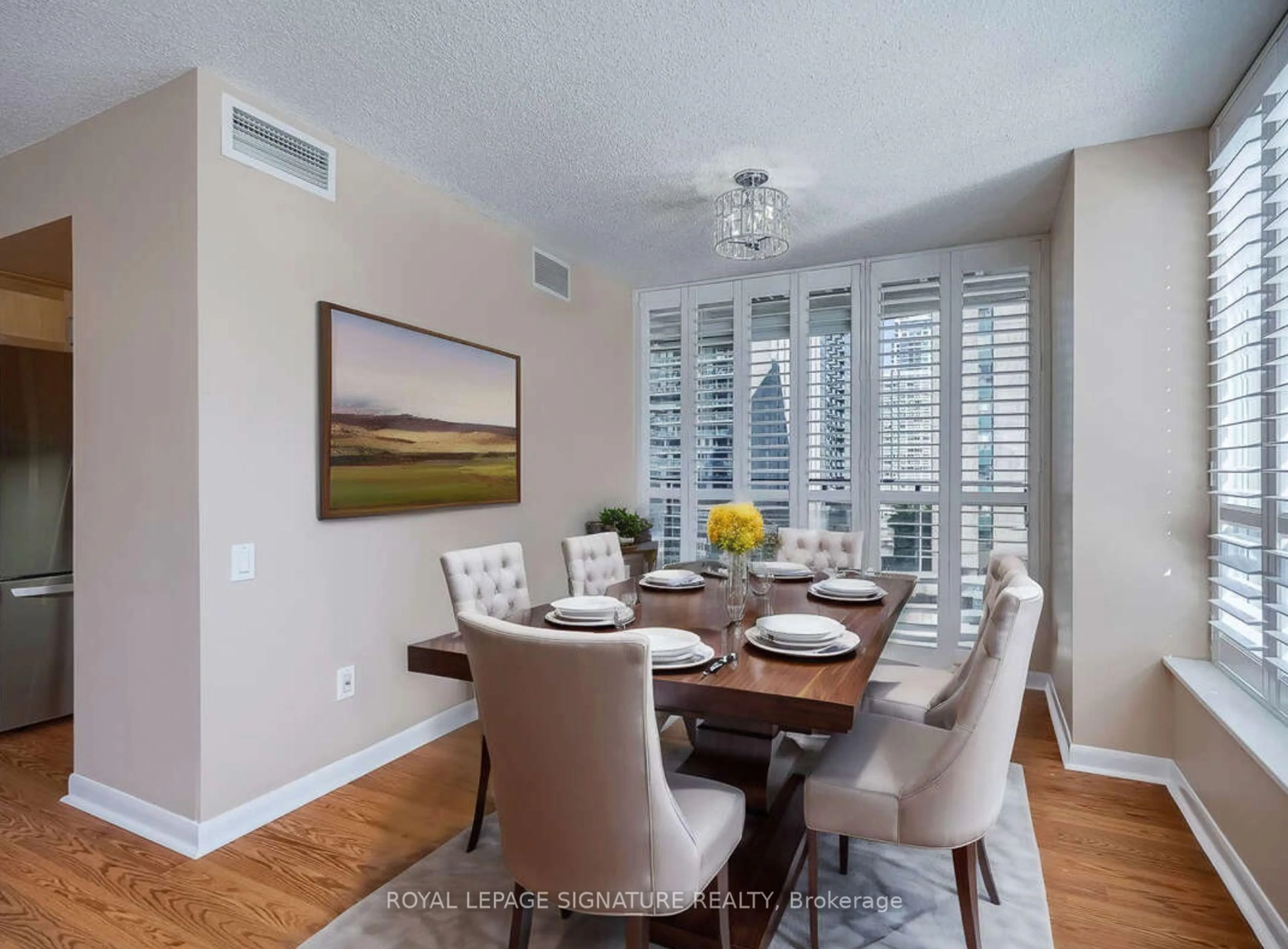 Dining room, wood/laminate floor for 33 Sheppard Ave #910, Toronto Ontario M2N 7K1