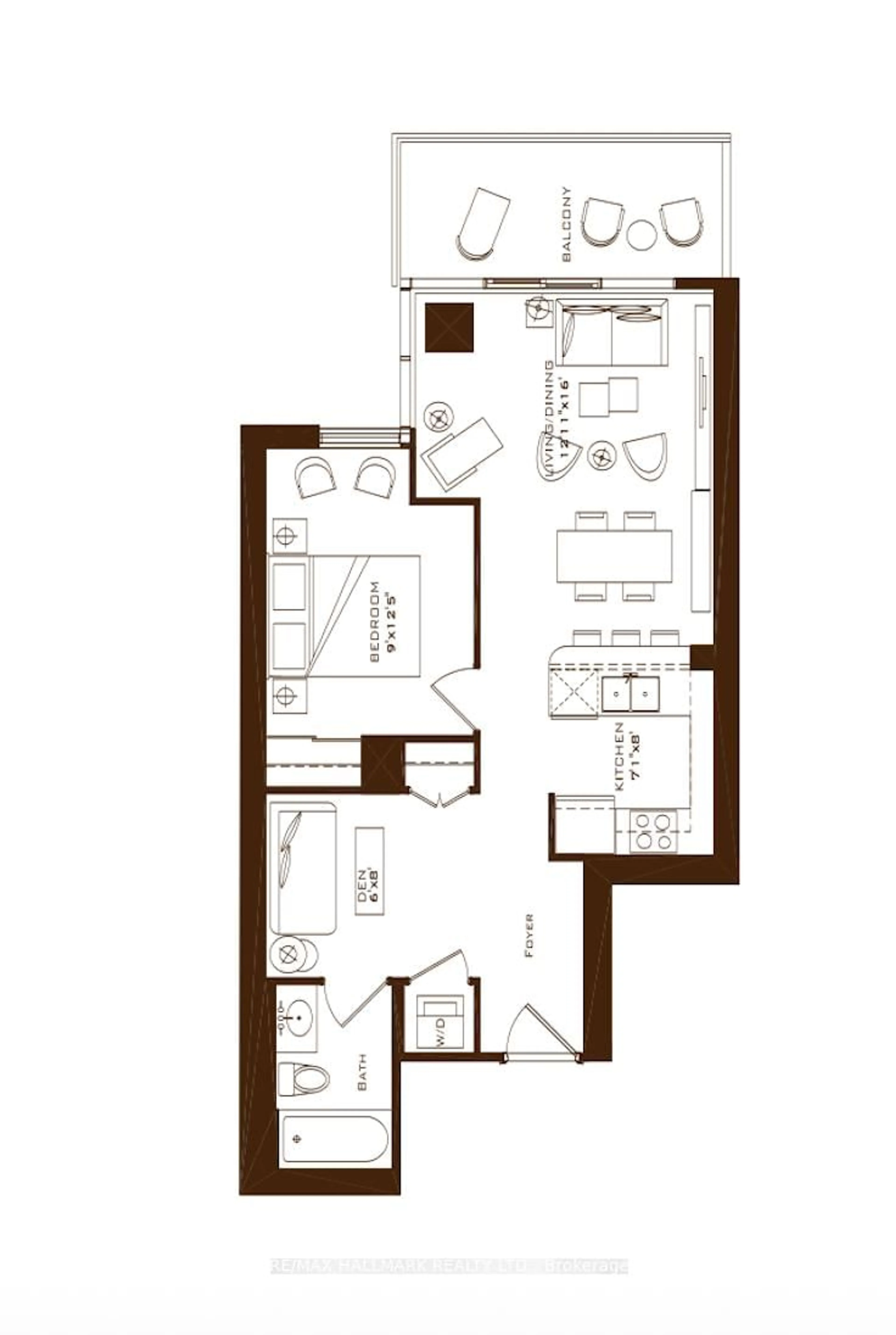 Floor plan for 1 Bedford Rd #819, Toronto Ontario M5R 2B5