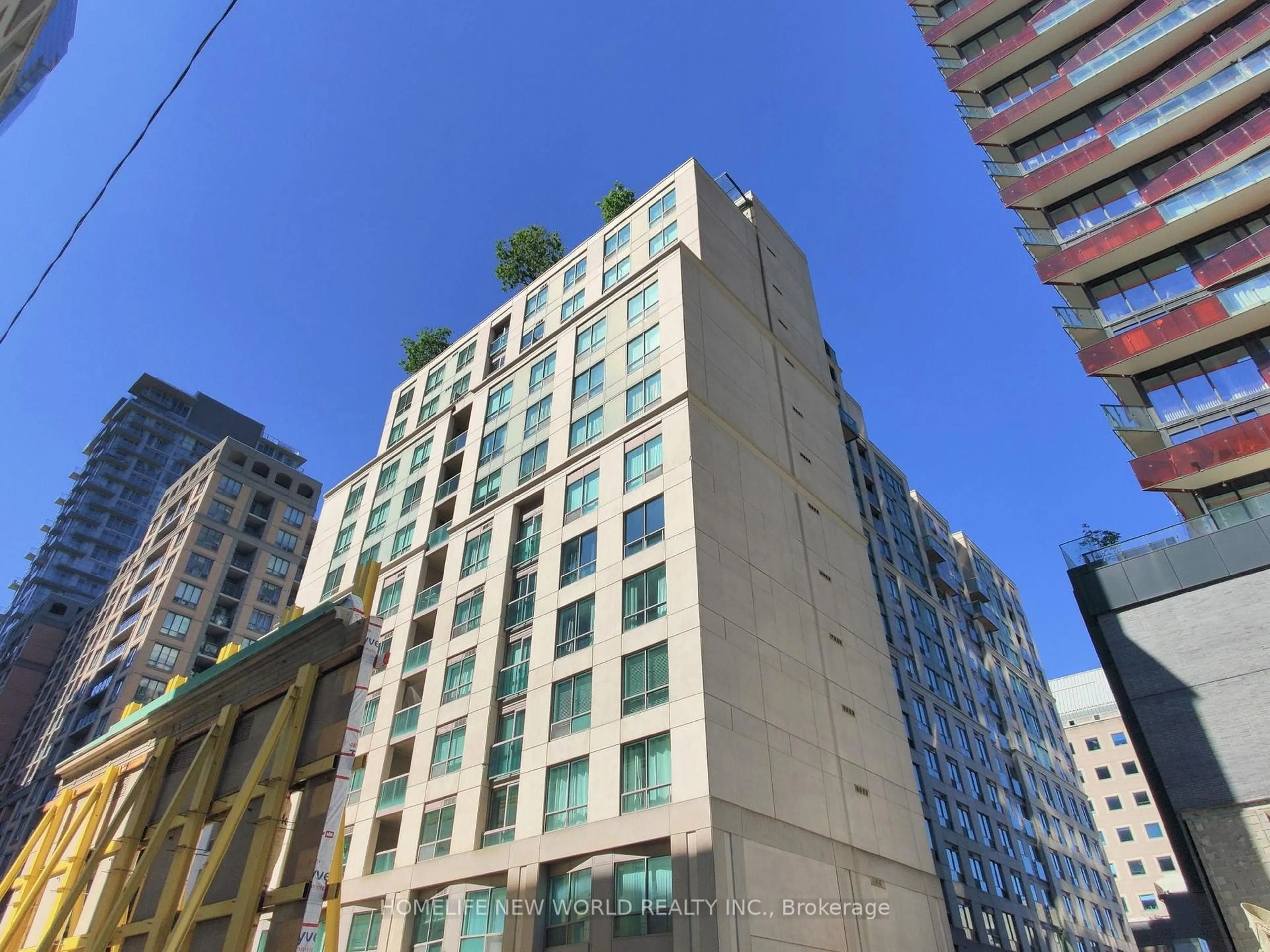 A pic from outside/outdoor area/front of a property/back of a property/a pic from drone, city buildings view from balcony for 168 Simcoe St #303, Toronto Ontario M5H 4C9