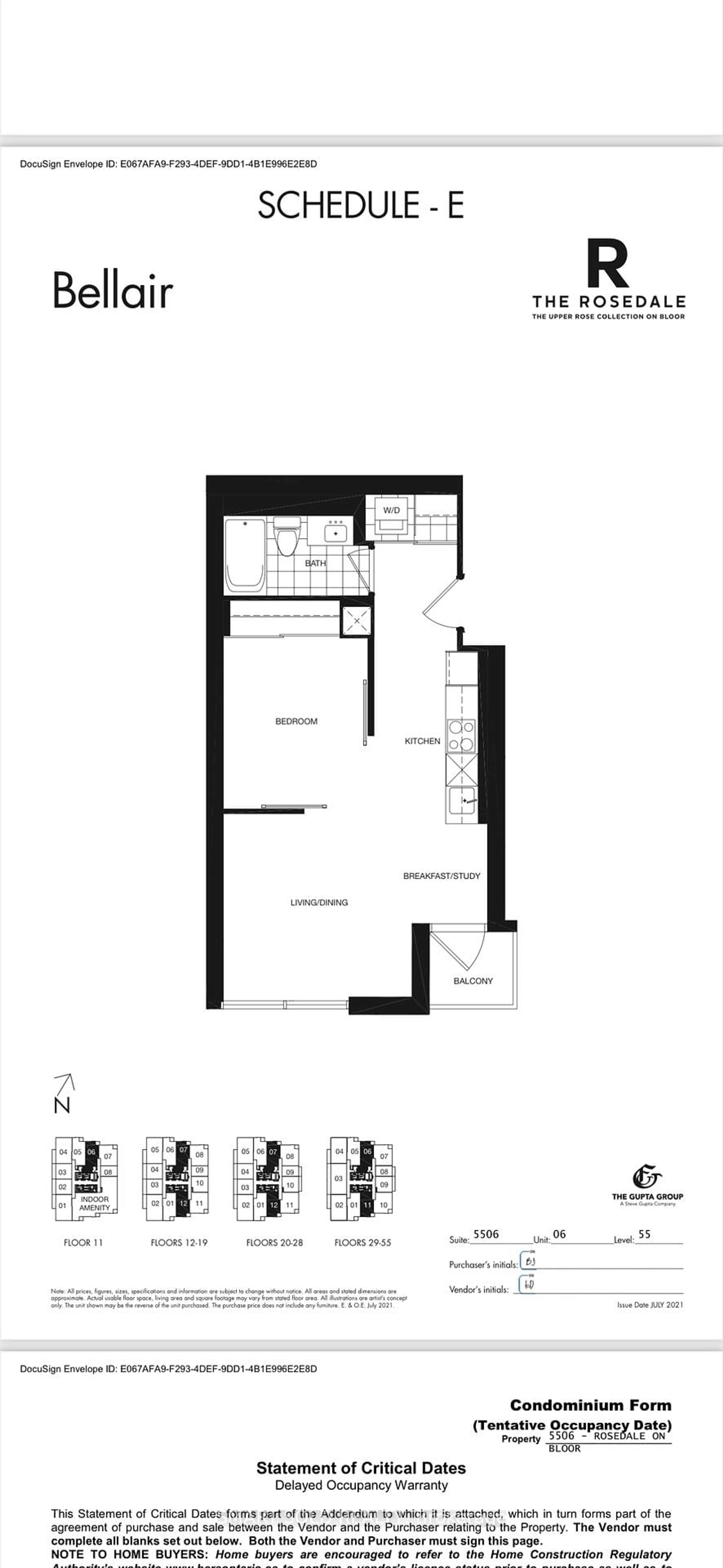 Floor plan for 395 Bloor St #5506, Toronto Ontario M4W 0B4