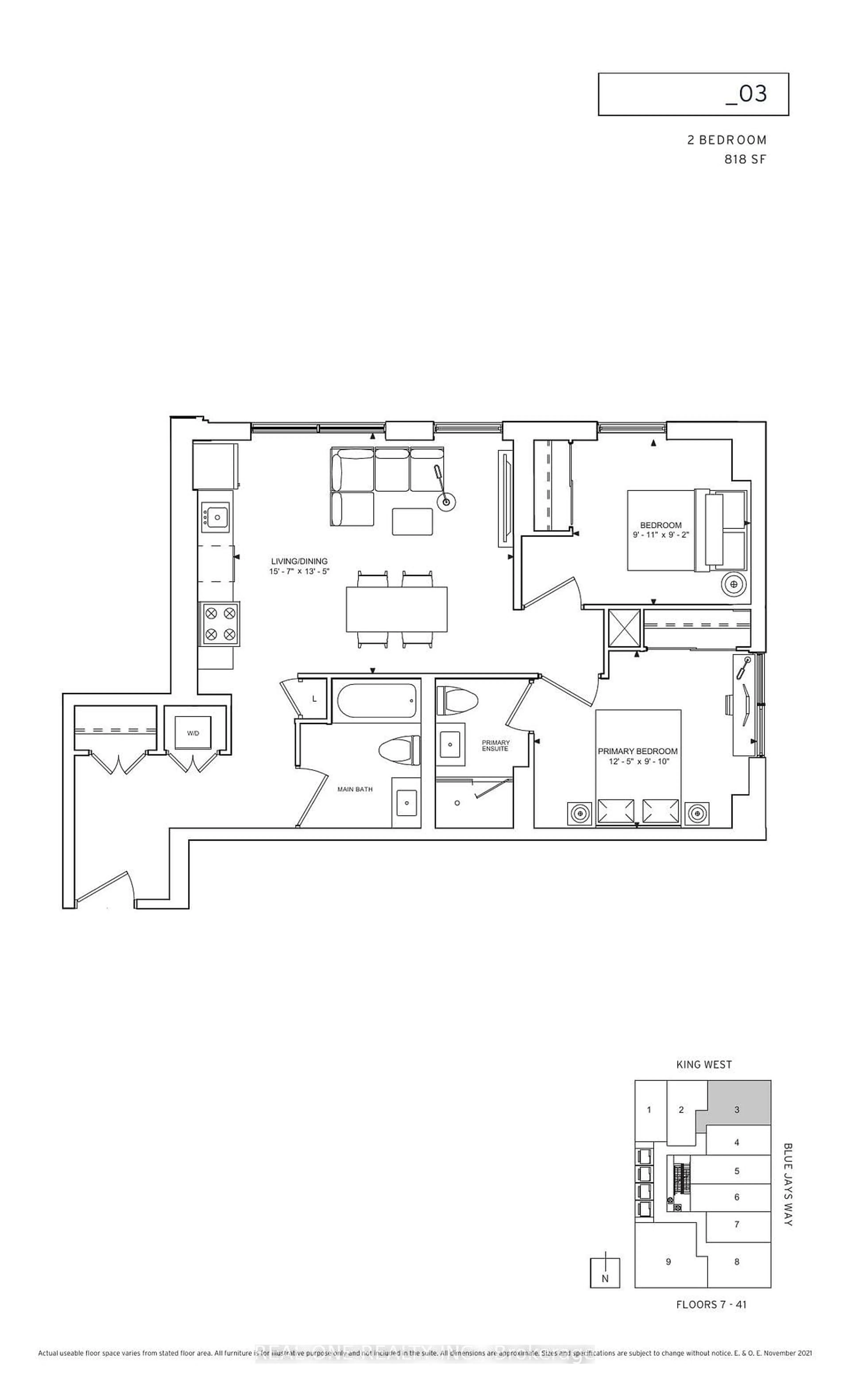 Floor plan for 357 King St #2803, Toronto Ontario M5V 0S7