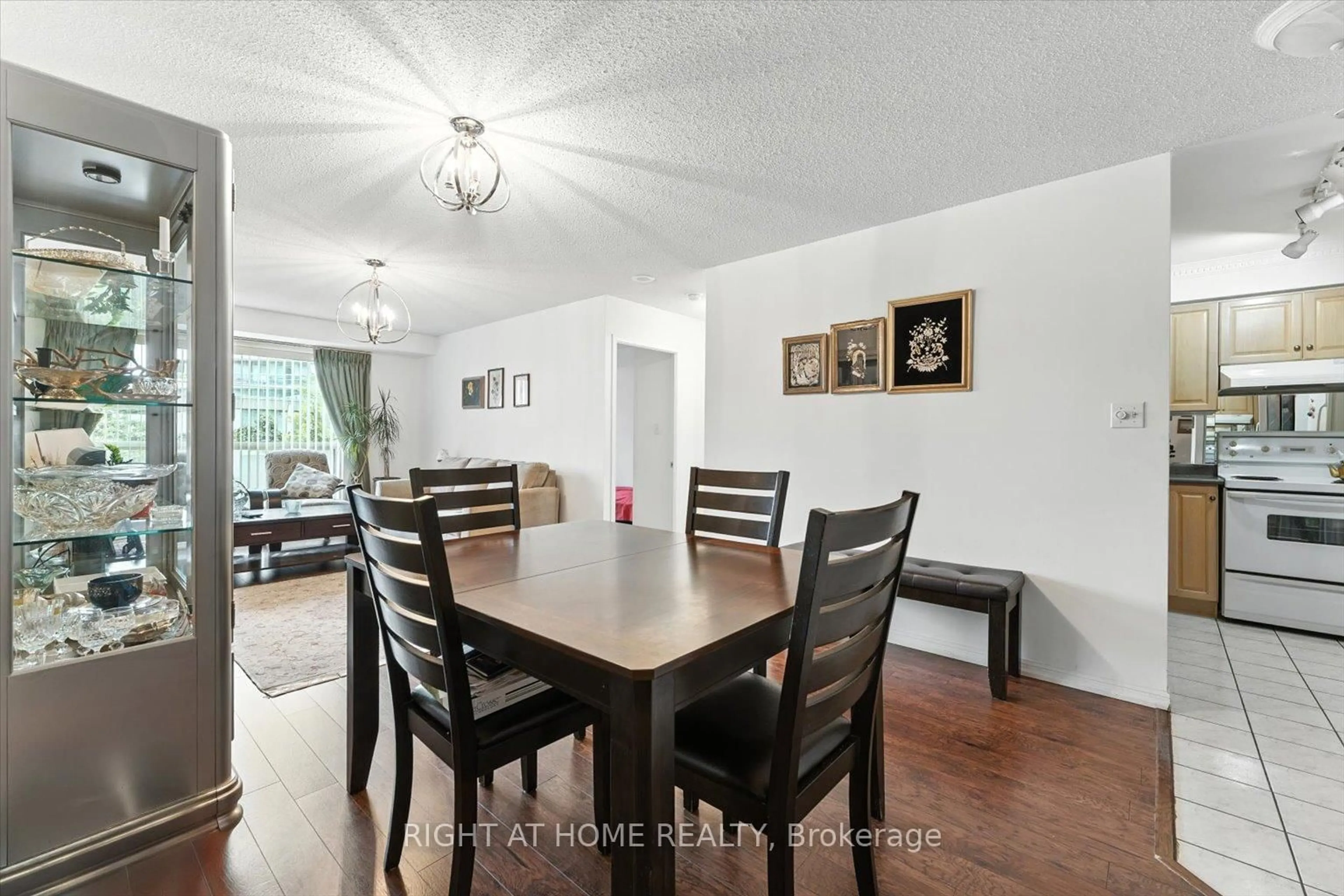 Dining room, wood/laminate floor for 23 Lorraine Dr #308, Toronto Ontario M2N 6Z6
