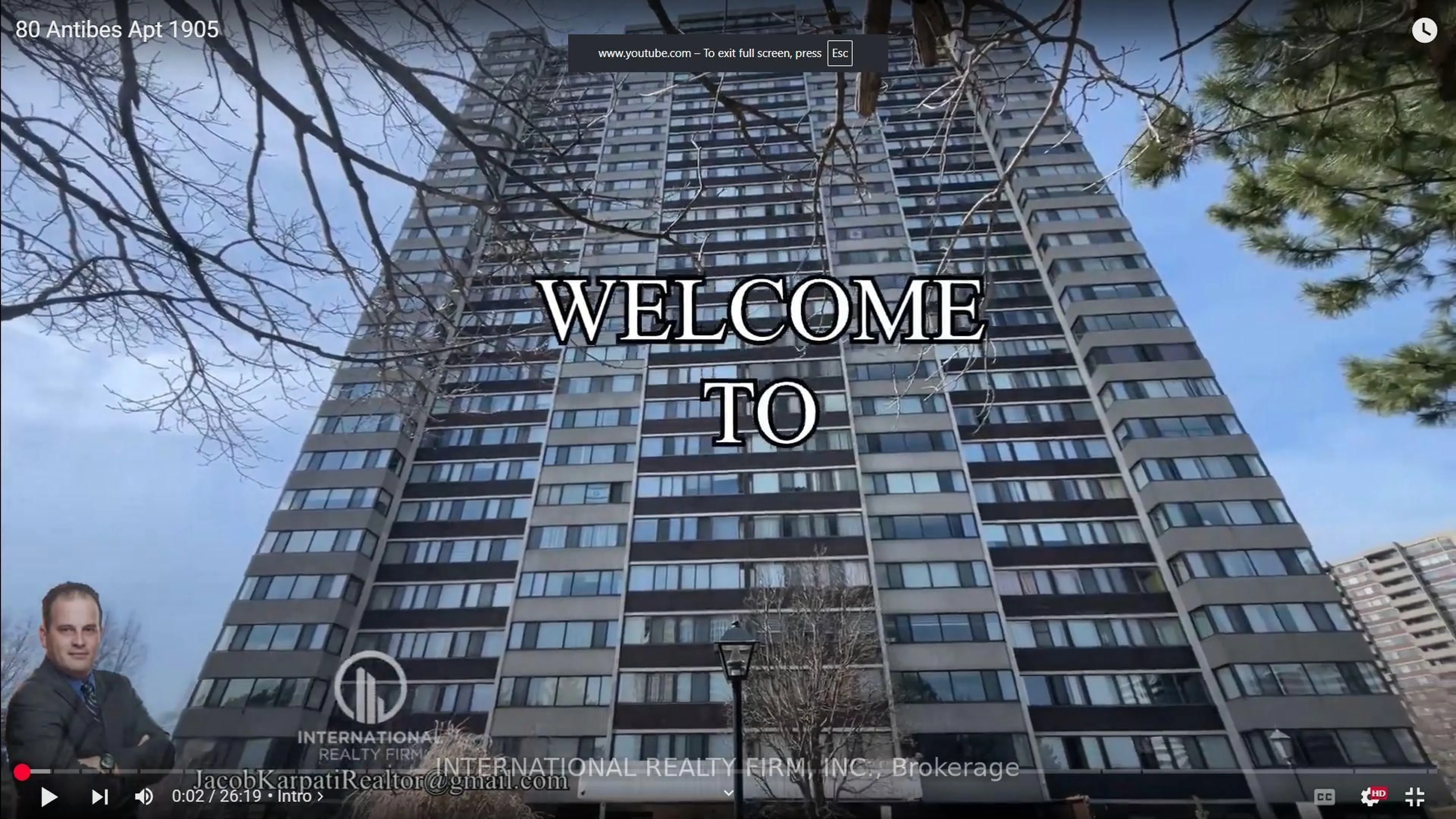 Indoor foyer for 80 Antibes Dr #1905, Toronto Ontario M2R 3N5