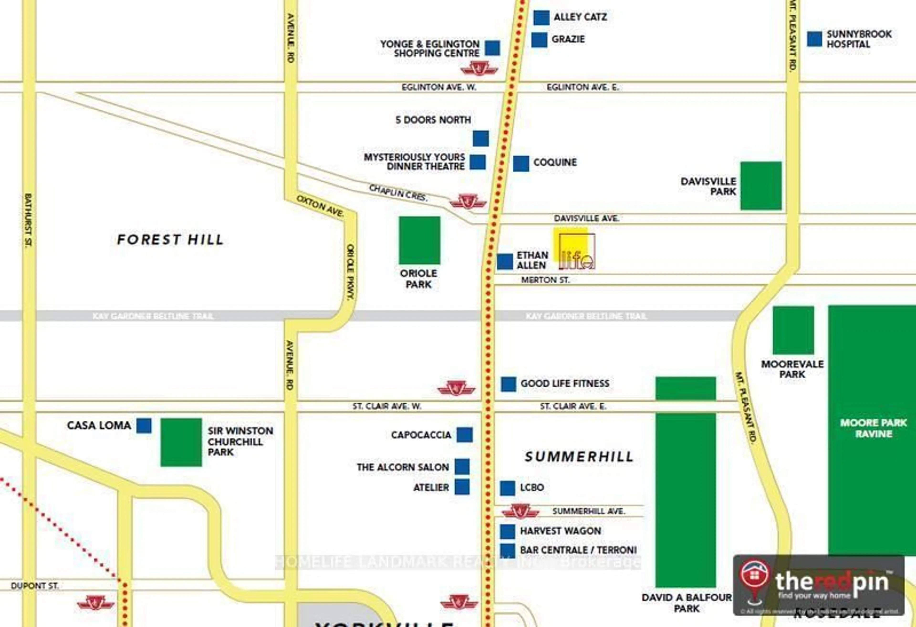 Picture of a map for 68 Merton St #204, Toronto Ontario M4S 1A1