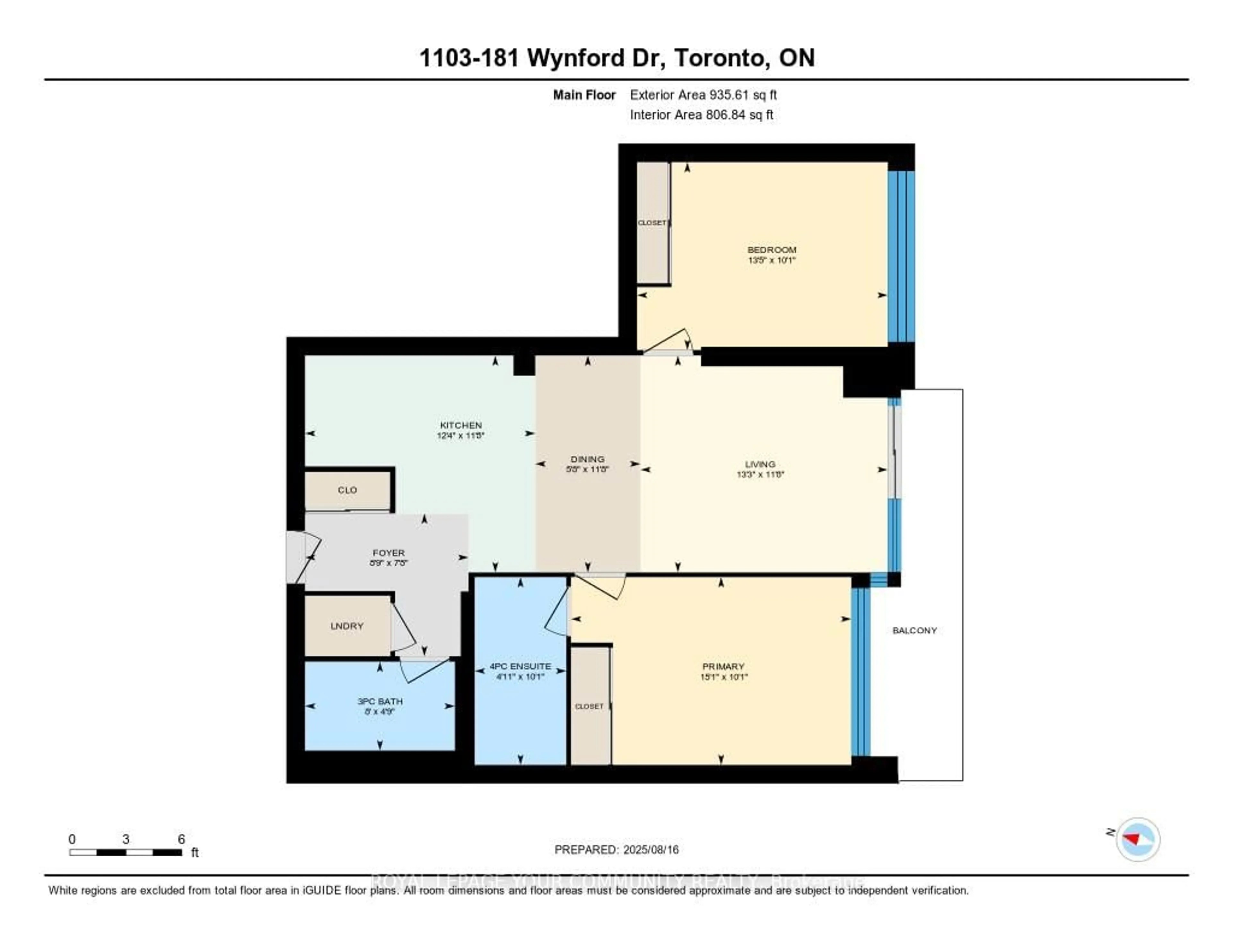Floor plan for 181 Wynford Dr #1103, Toronto Ontario M3C 0C6