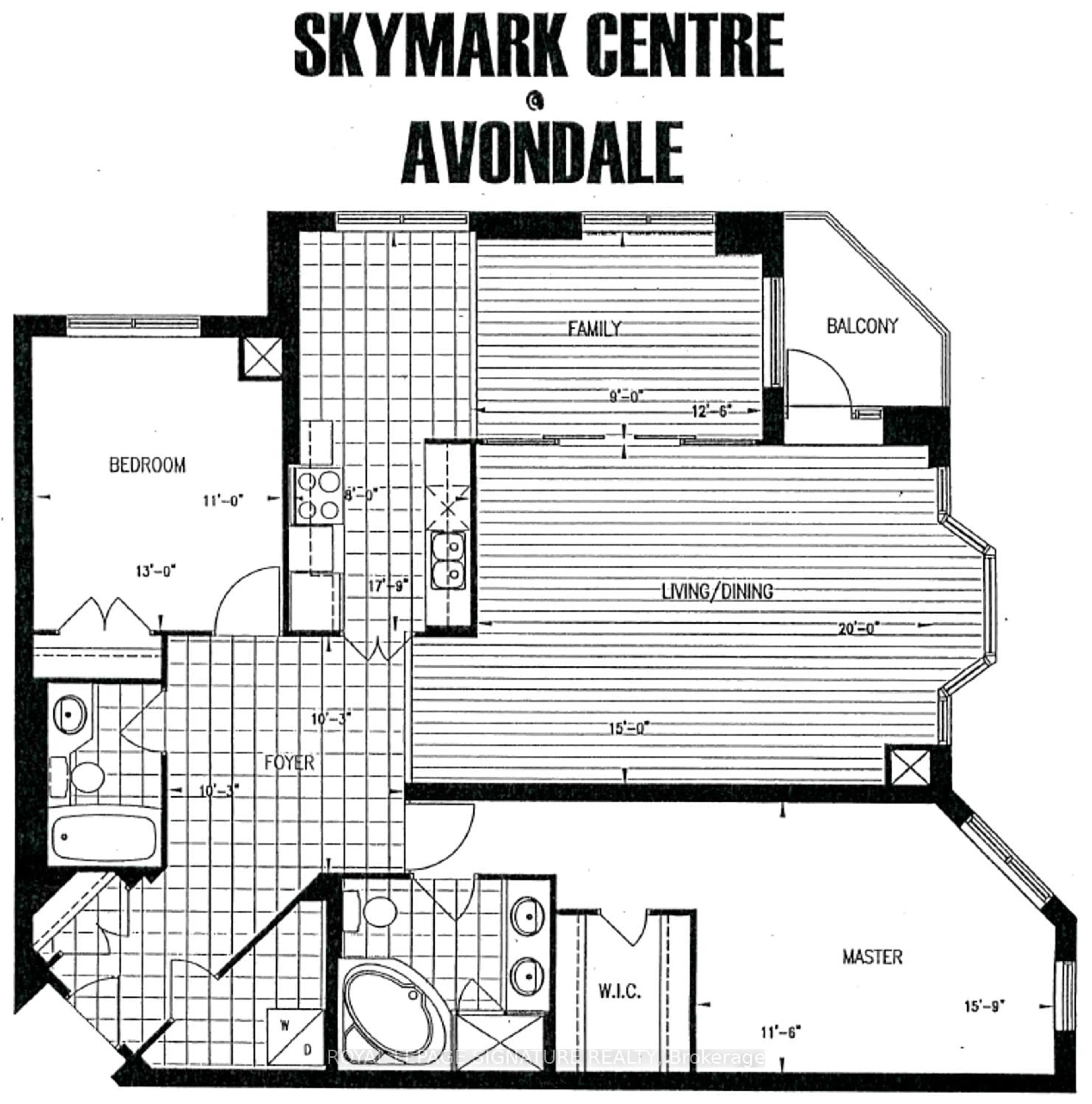 Floor plan for 78 Harrison Garden Blvd #1507, Toronto Ontario M2N 7E2