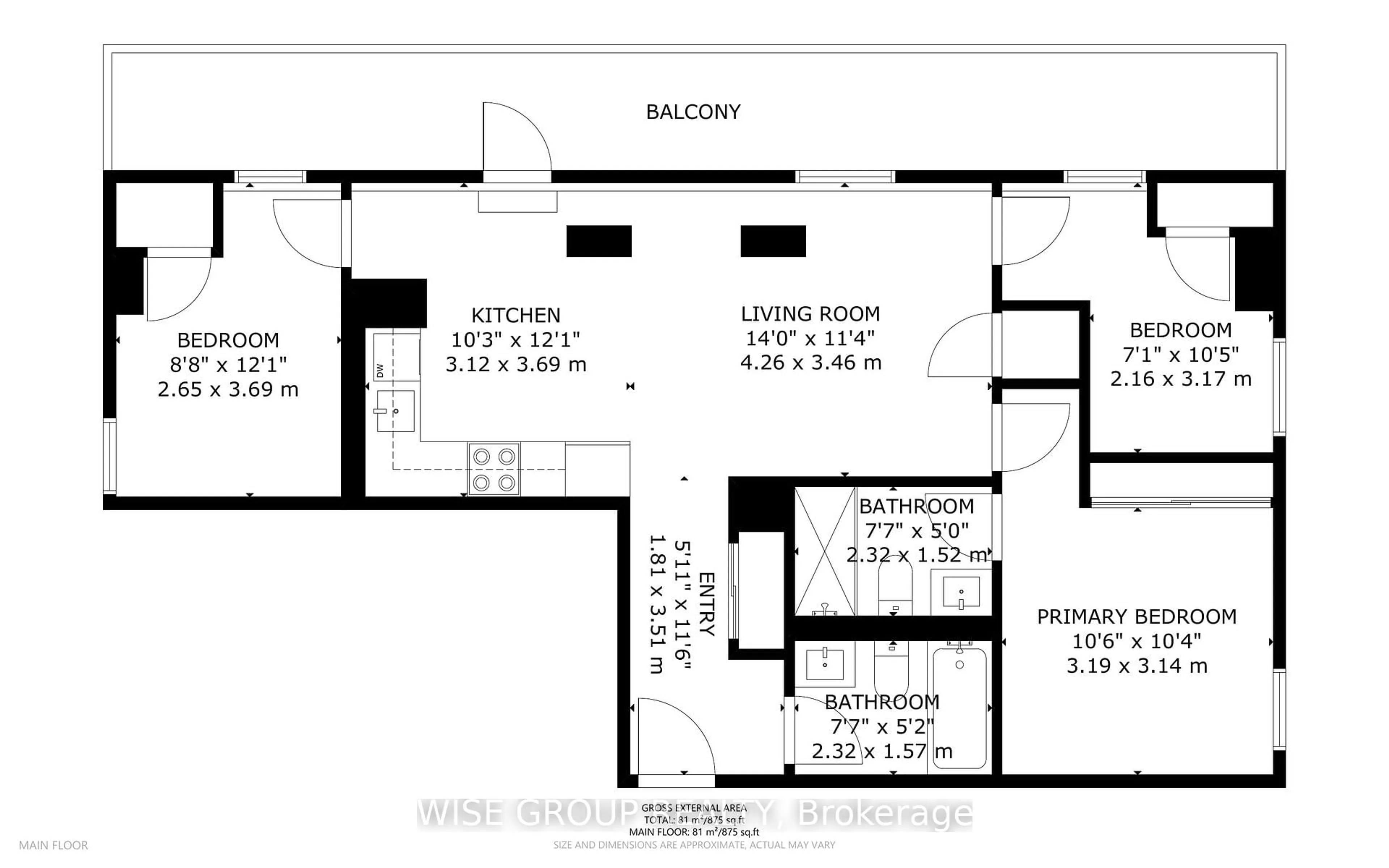 Floor plan for 500 Wilson Ave #607, Toronto Ontario M3H 5Y9