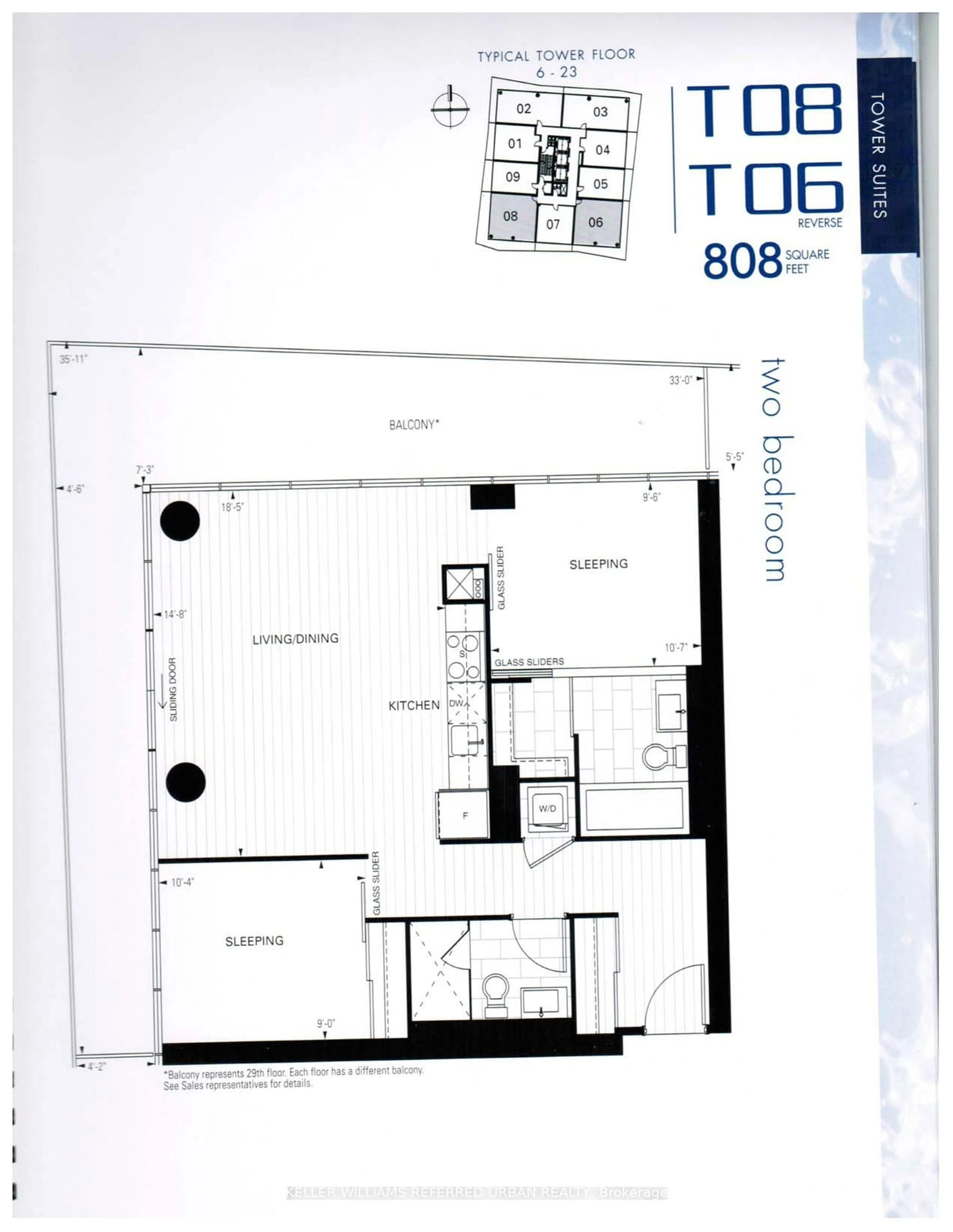 Floor plan for 70 Distillery Lane #1506, Toronto Ontario M5A 0E3