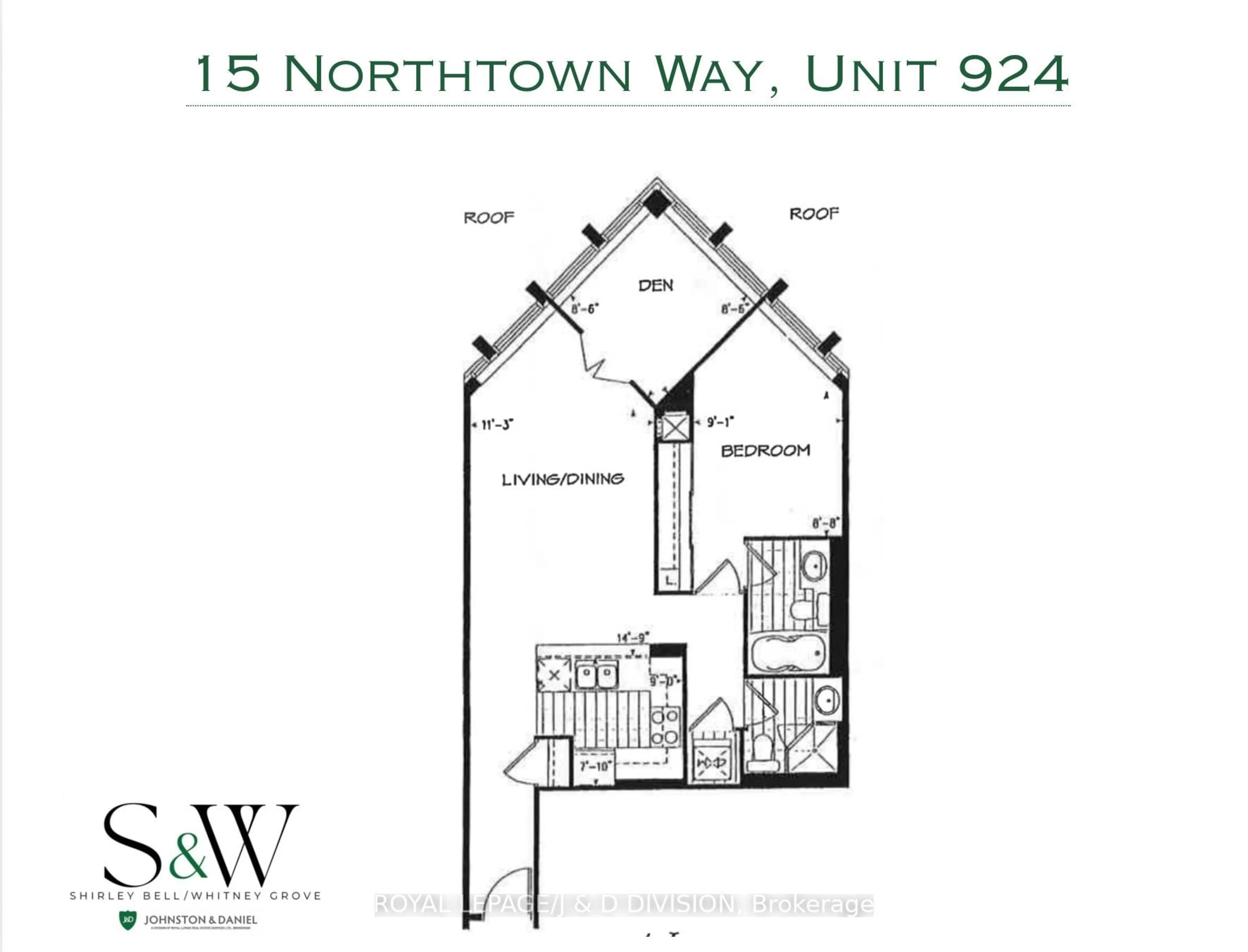 Floor plan for 15 Northtown Way #924, Toronto Ontario M2N 7L5