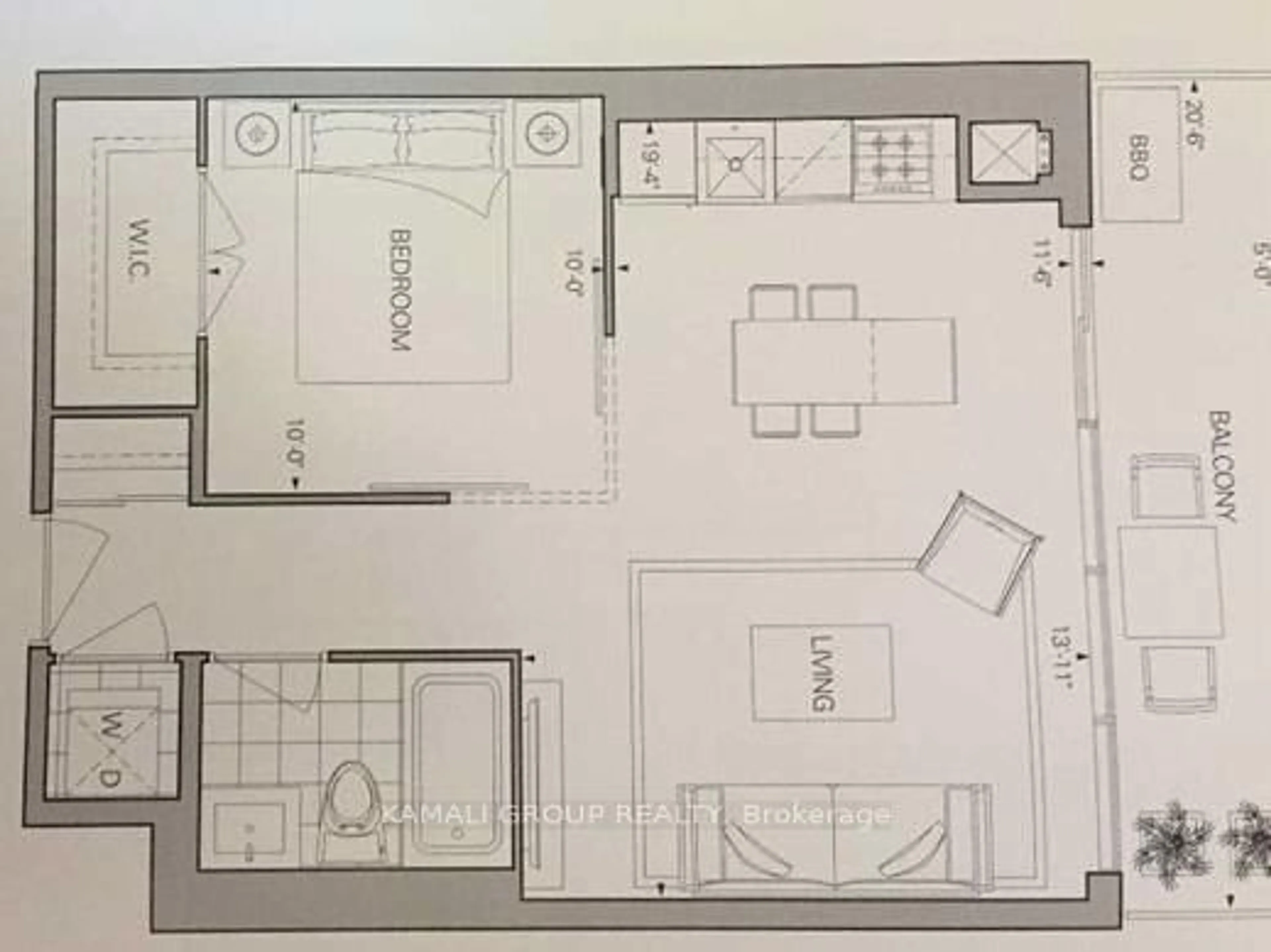 Floor plan for 501 St. Clair Ave #1303, Toronto Ontario M5P 0A2