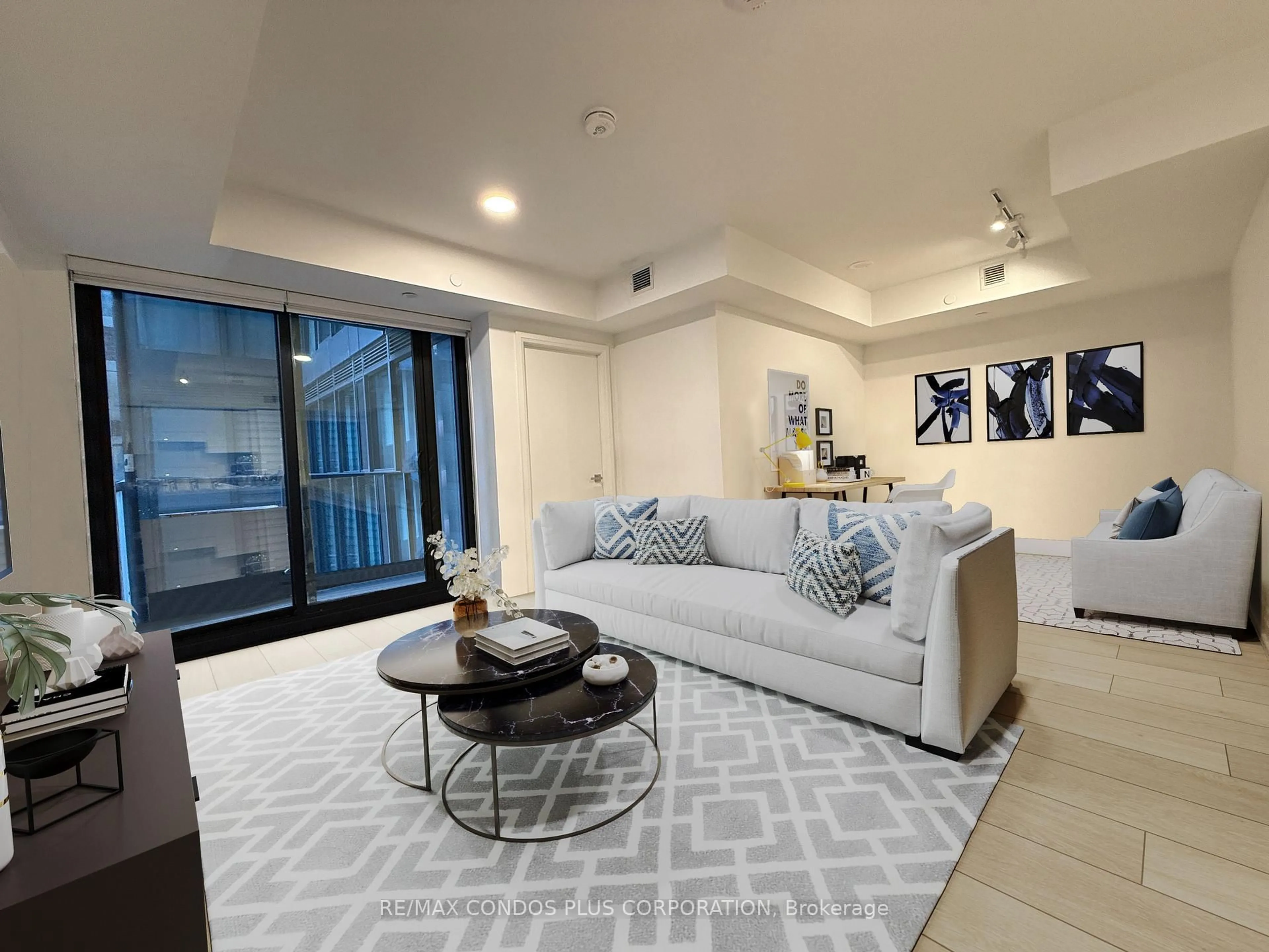 Living room with furniture, unknown for 33 Frederick Todd Way #430, Toronto Ontario M4G 0C9