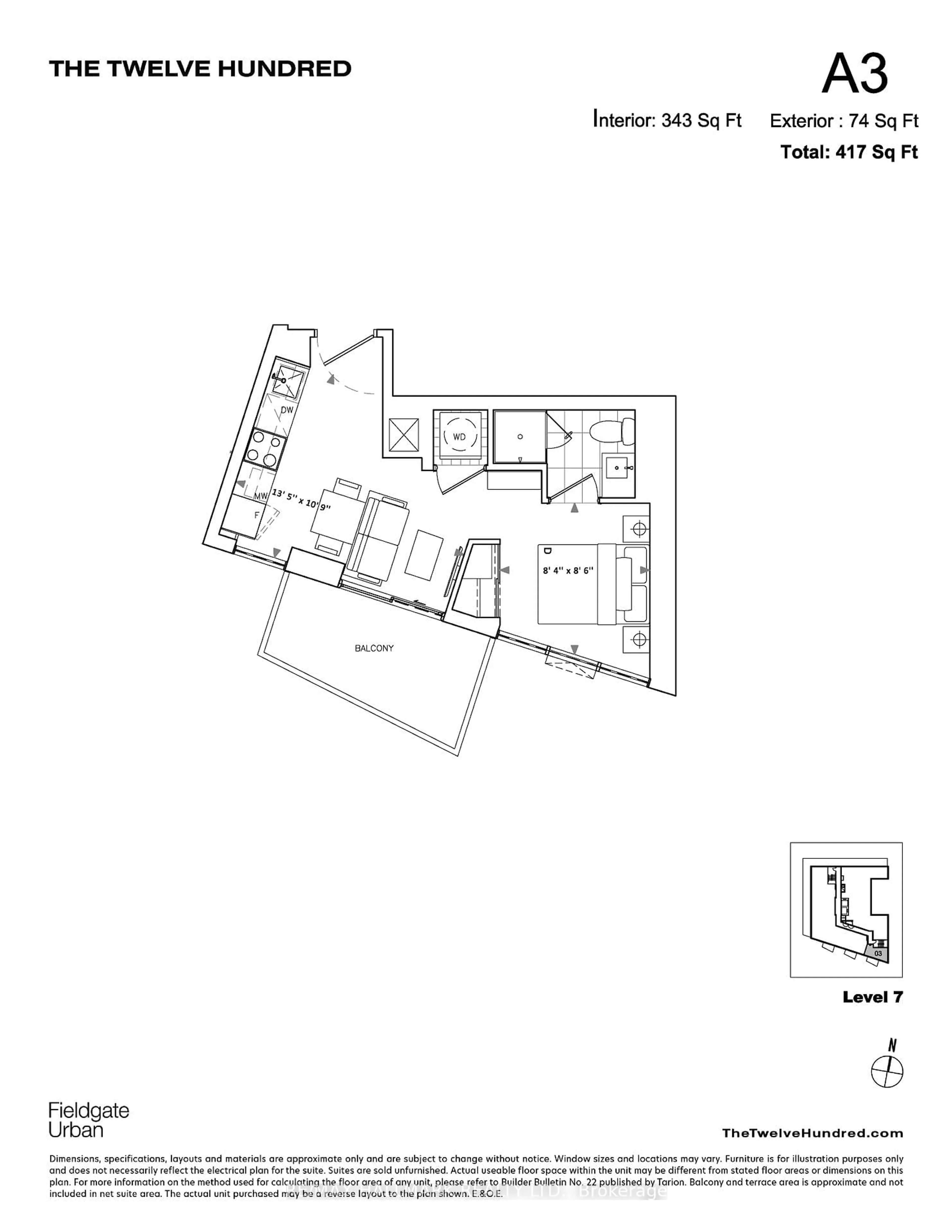 Floor plan for 5 Lakeview Ave #703, Toronto Ontario M6J 0H3
