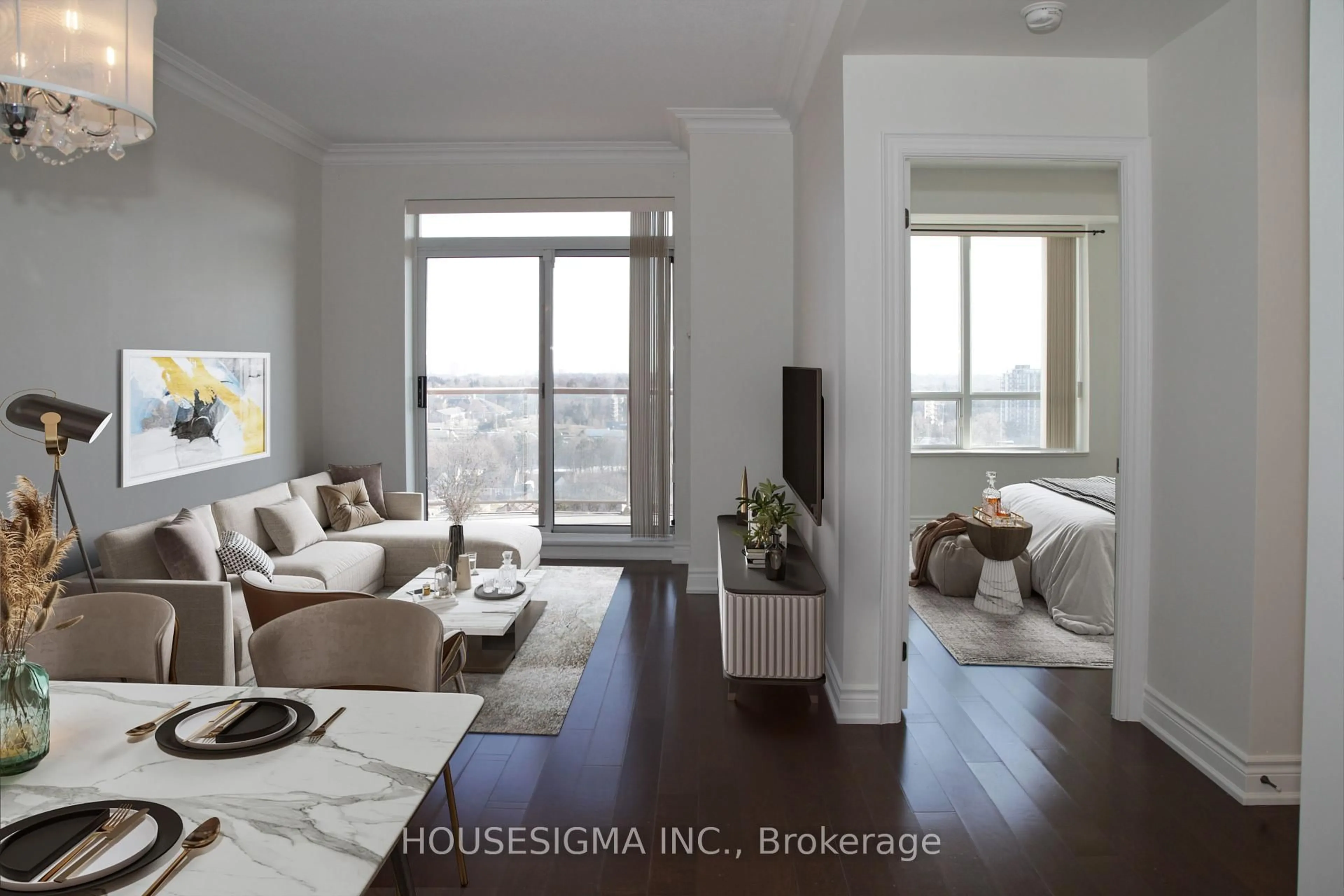 Living room with furniture, unknown for 2 Clairtrell Rd #1208, Toronto Ontario M2N 7H5