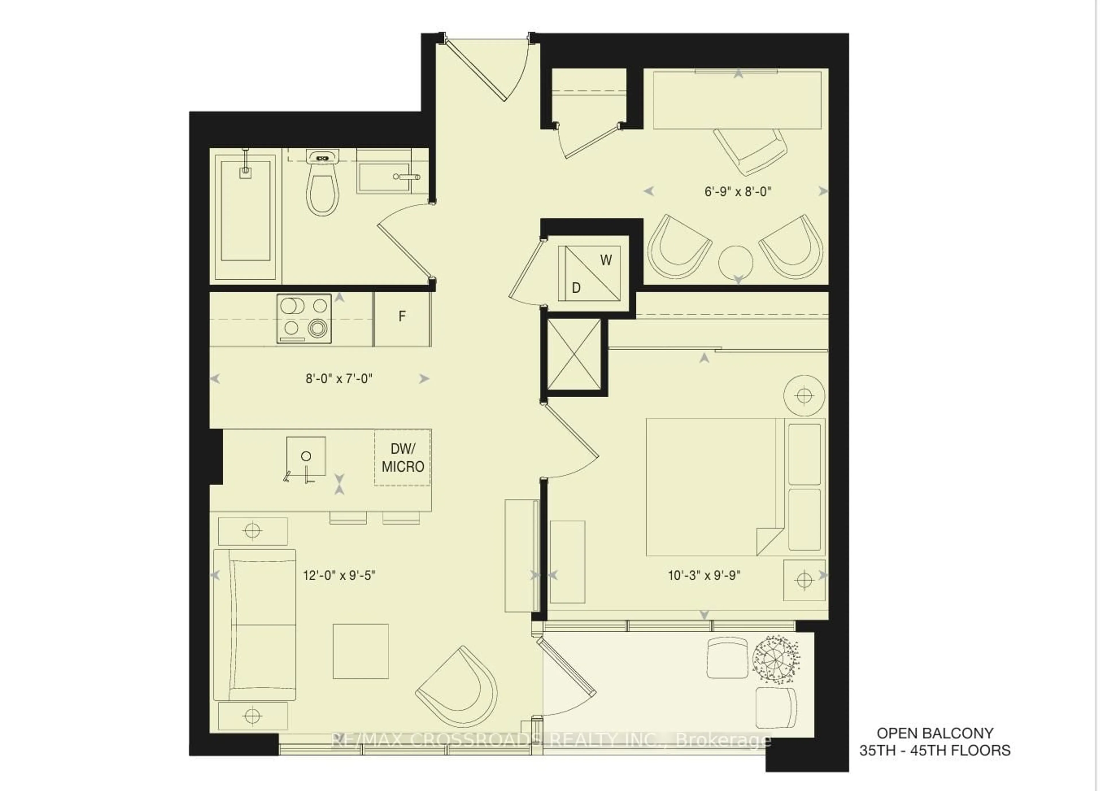Floor plan for 88 Scott St #3405, Toronto Ontario M5E 0A9