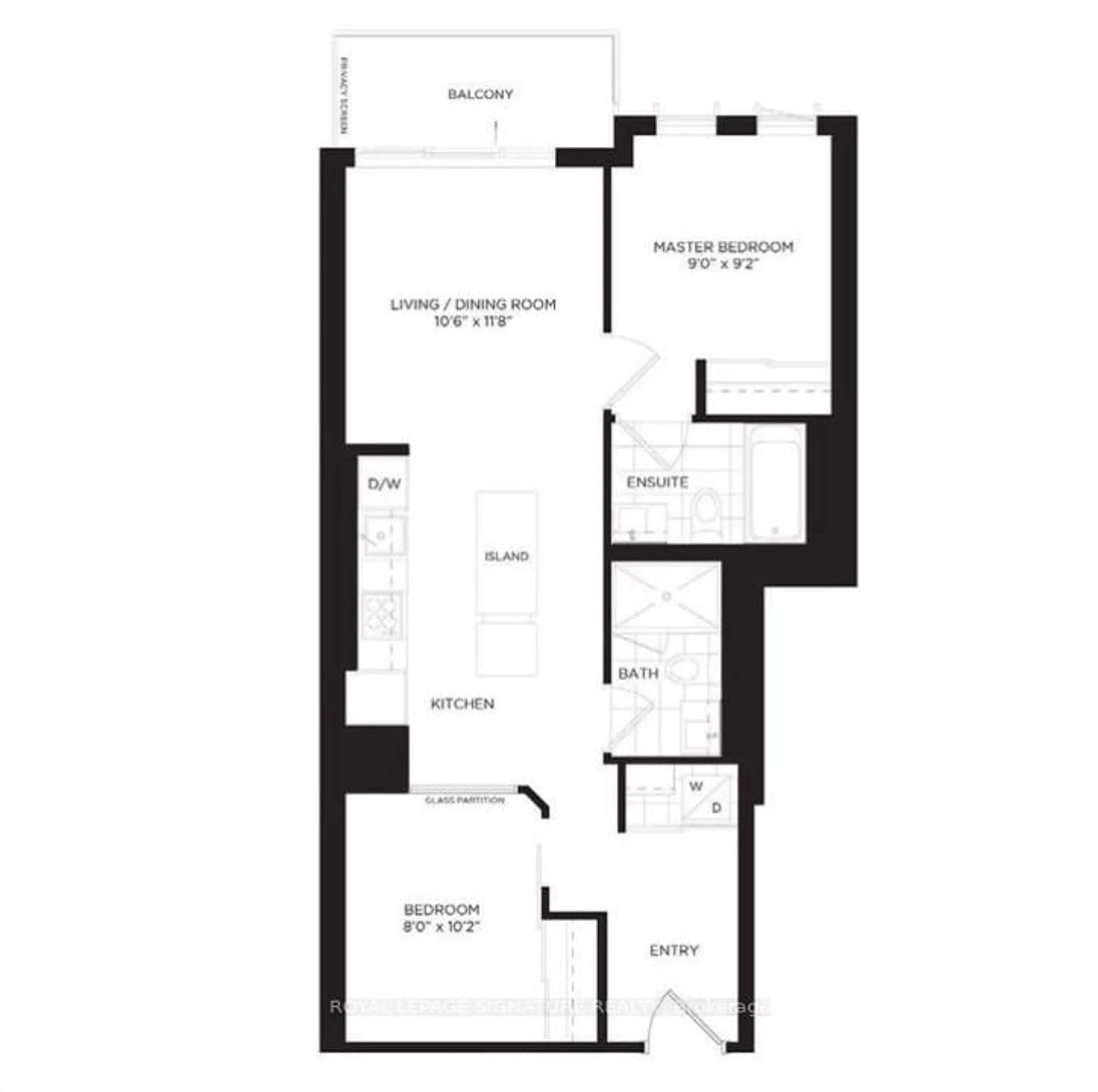 Floor plan for 170 Sumach St #1708, Toronto Ontario M5A 3H6