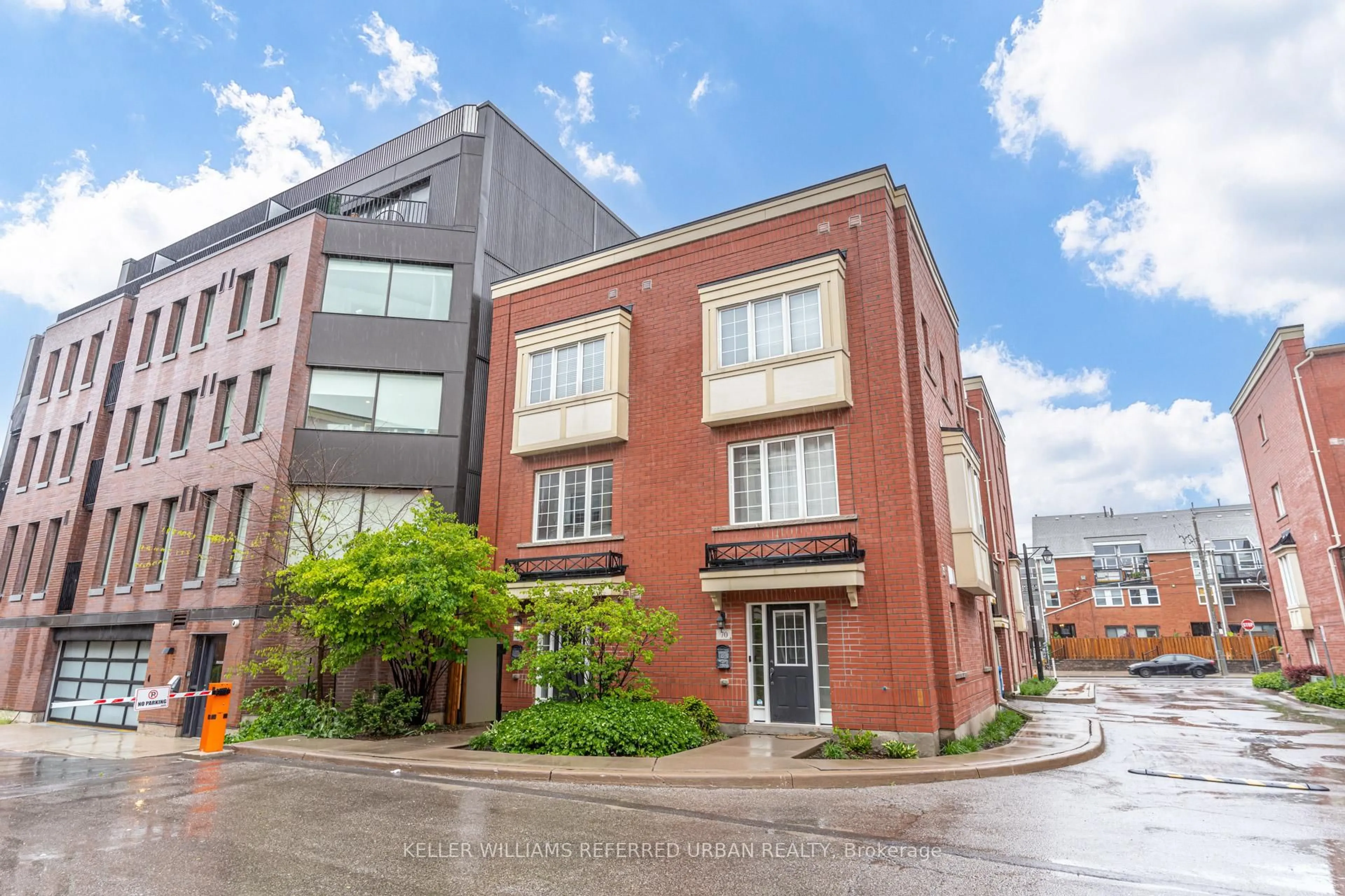 Home with brick exterior material, street for 68 Raffeix Lane, Toronto Ontario M5A 3P1