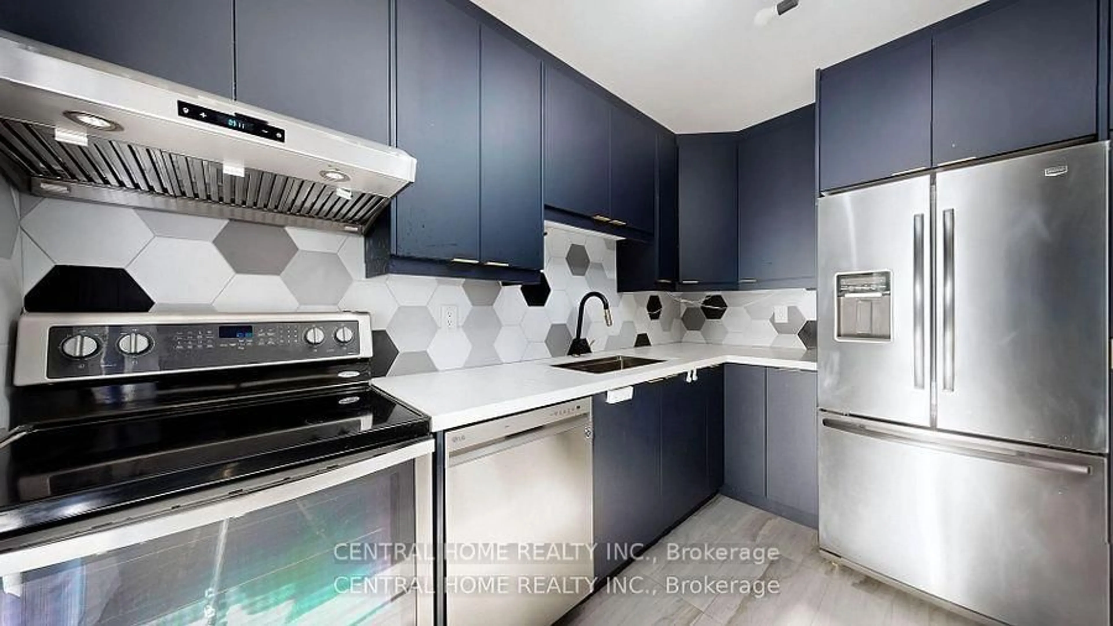 Standard kitchen, ceramic/tile floor for 5 Shady Golfway #715, Toronto Ontario M3C 3A4