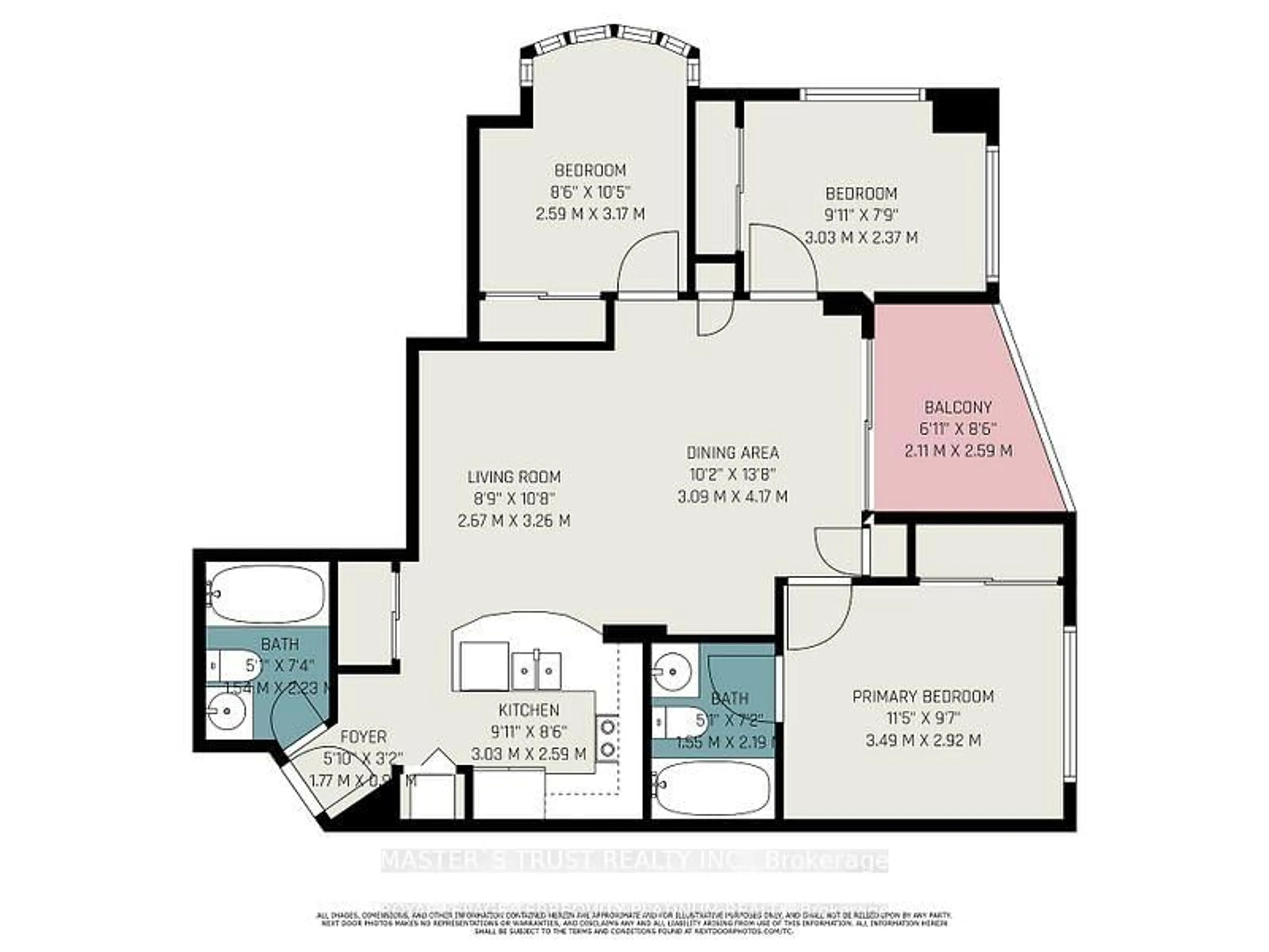 Floor plan for 7 Lorraine Dr #511, Toronto Ontario M2N 7H2