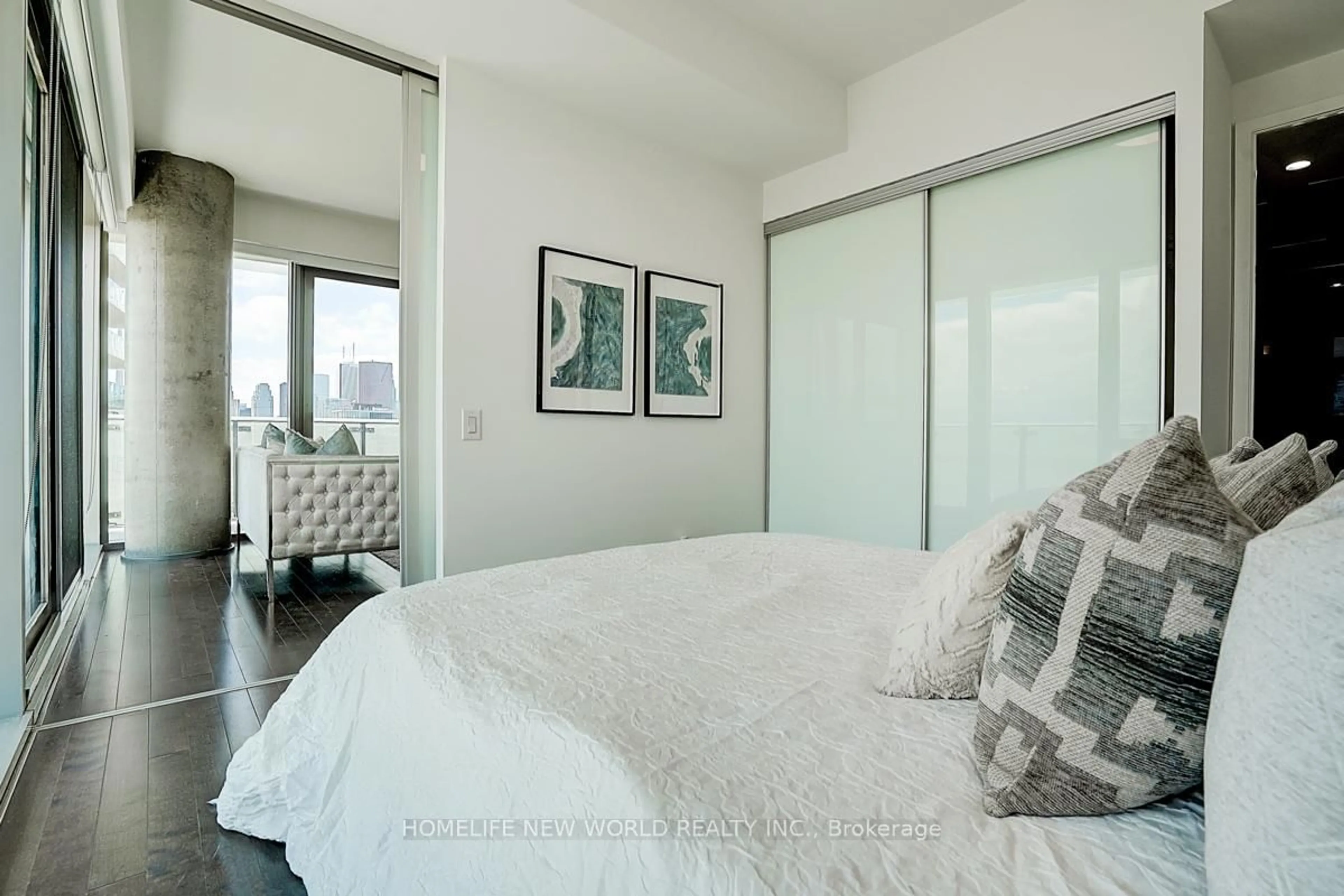 Bedroom with bed, unknown for 390 Cherry St #3108, Toronto Ontario M5A 0E2