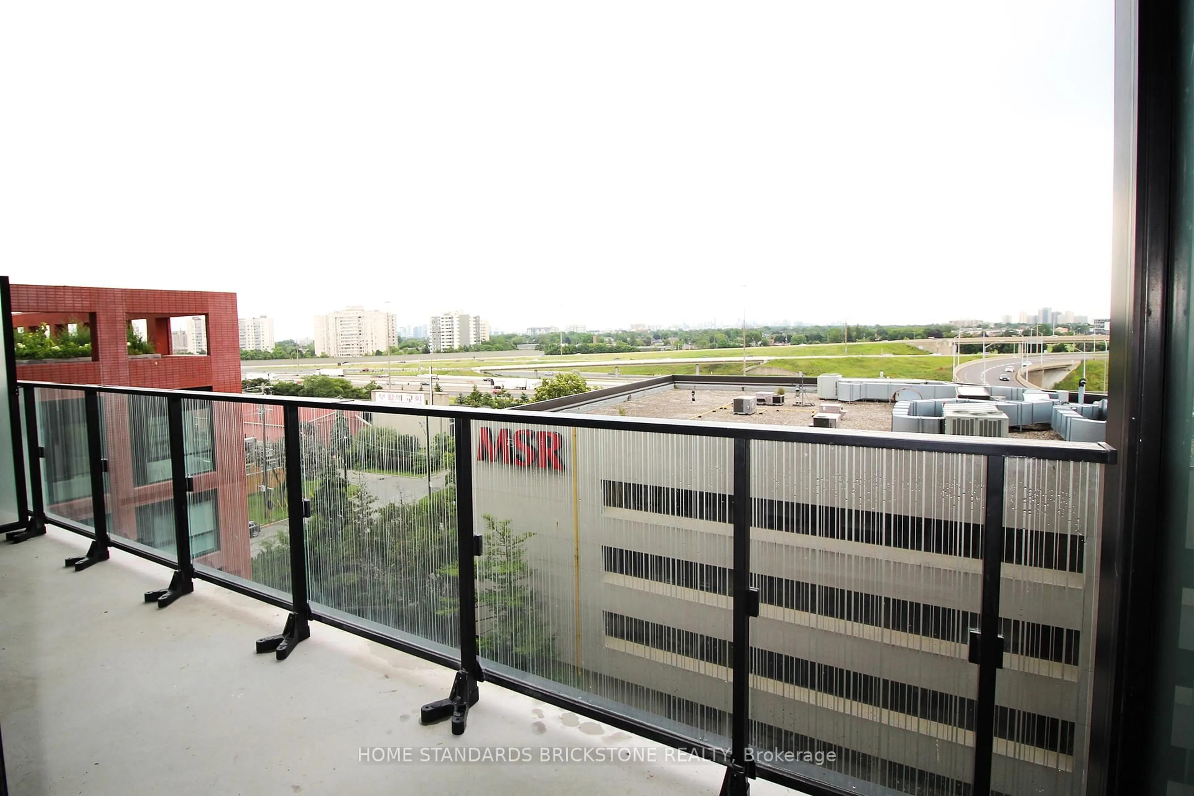 Balcony in the apartment, city buildings view from balcony for 8 Tippett Rd #709, Toronto Ontario M3H 2V2