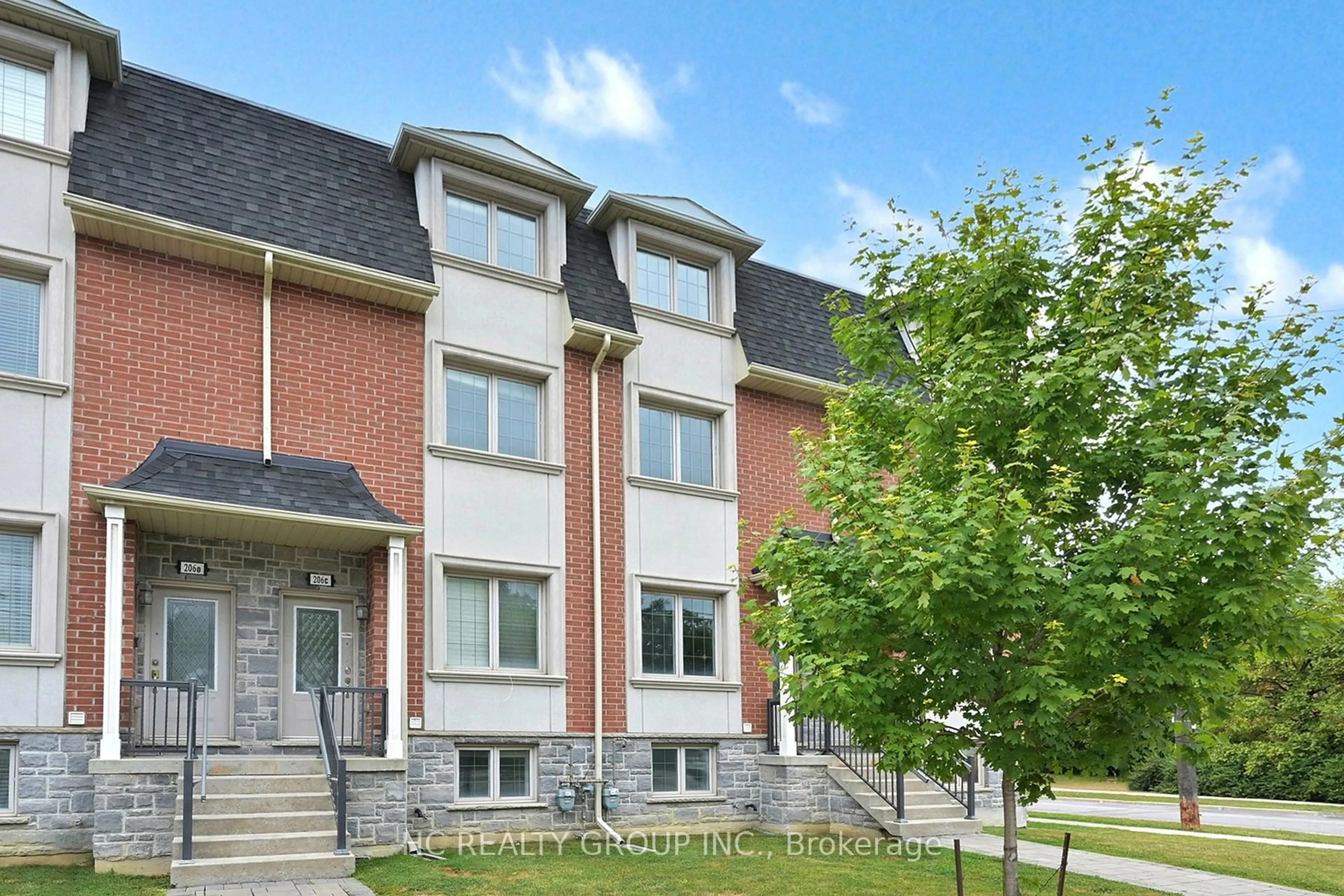 Home with brick exterior material, street for 206B Finch Ave, Toronto Ontario M2R 1M5