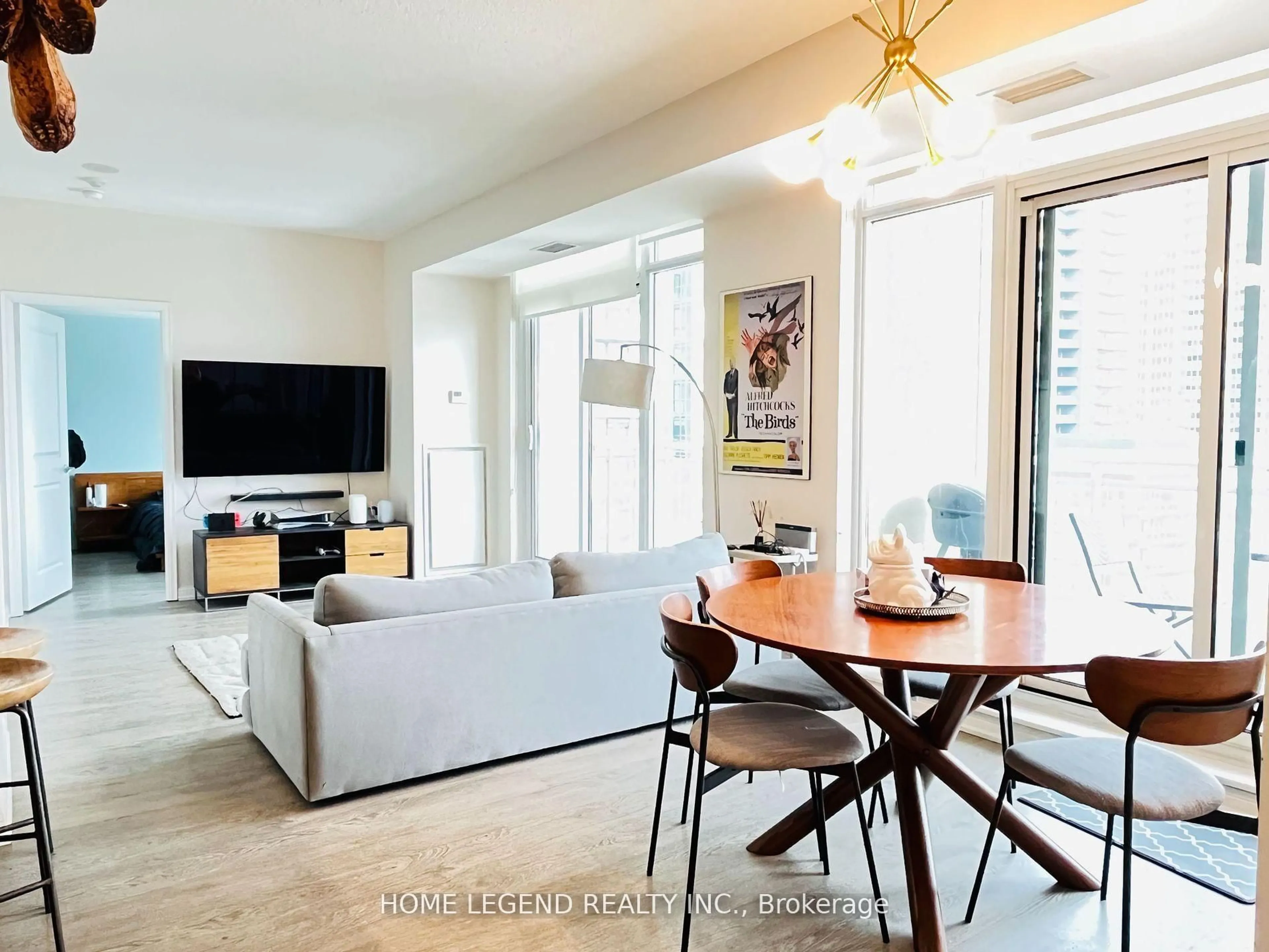 Living room with furniture, unknown for 21 Grand Magazine St #1809, Toronto Ontario M5V 1B5