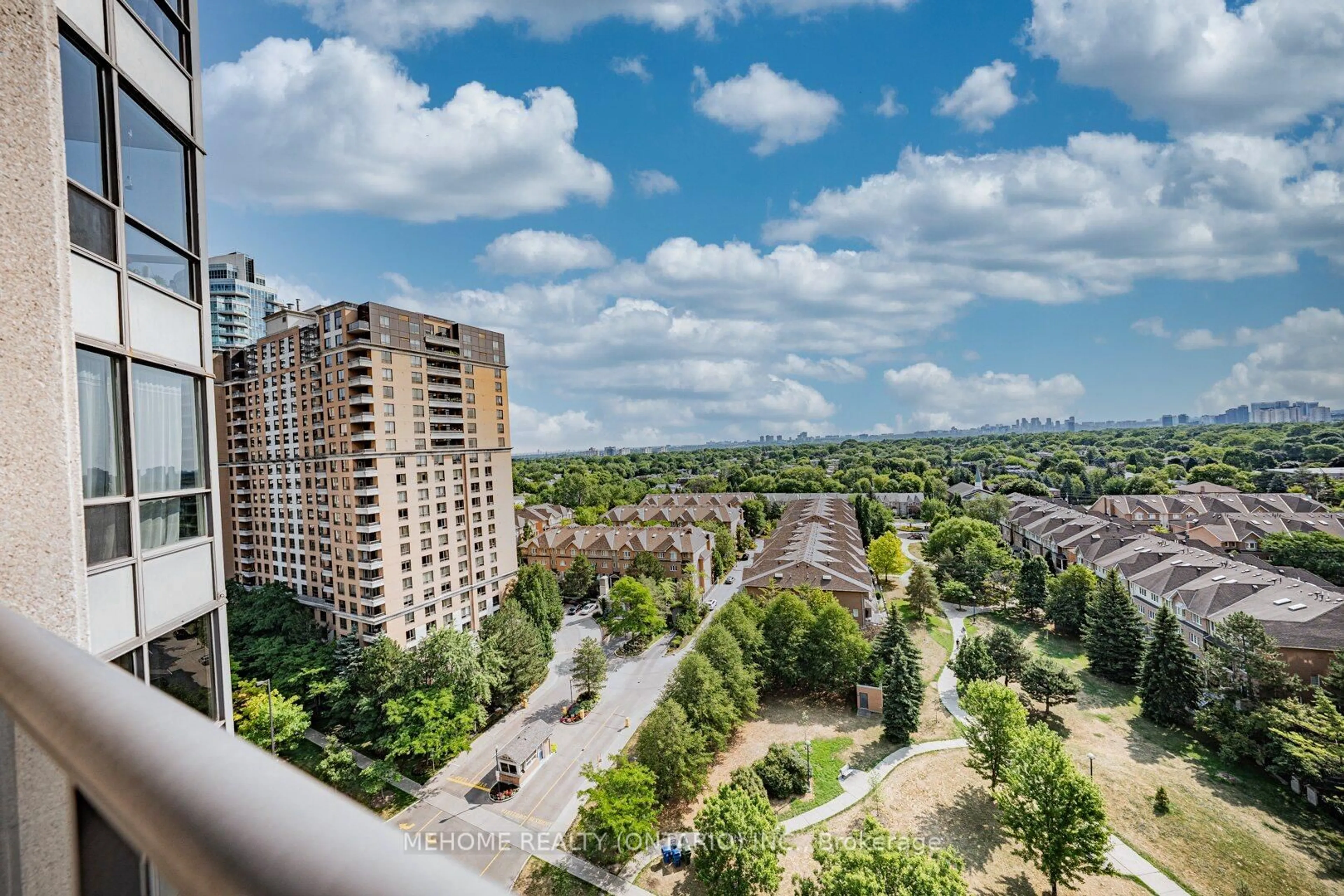 A pic from outside/outdoor area/front of a property/back of a property/a pic from drone, city buildings view from balcony for 10 Northtown Way #1304, Toronto Ontario M2N 7L4