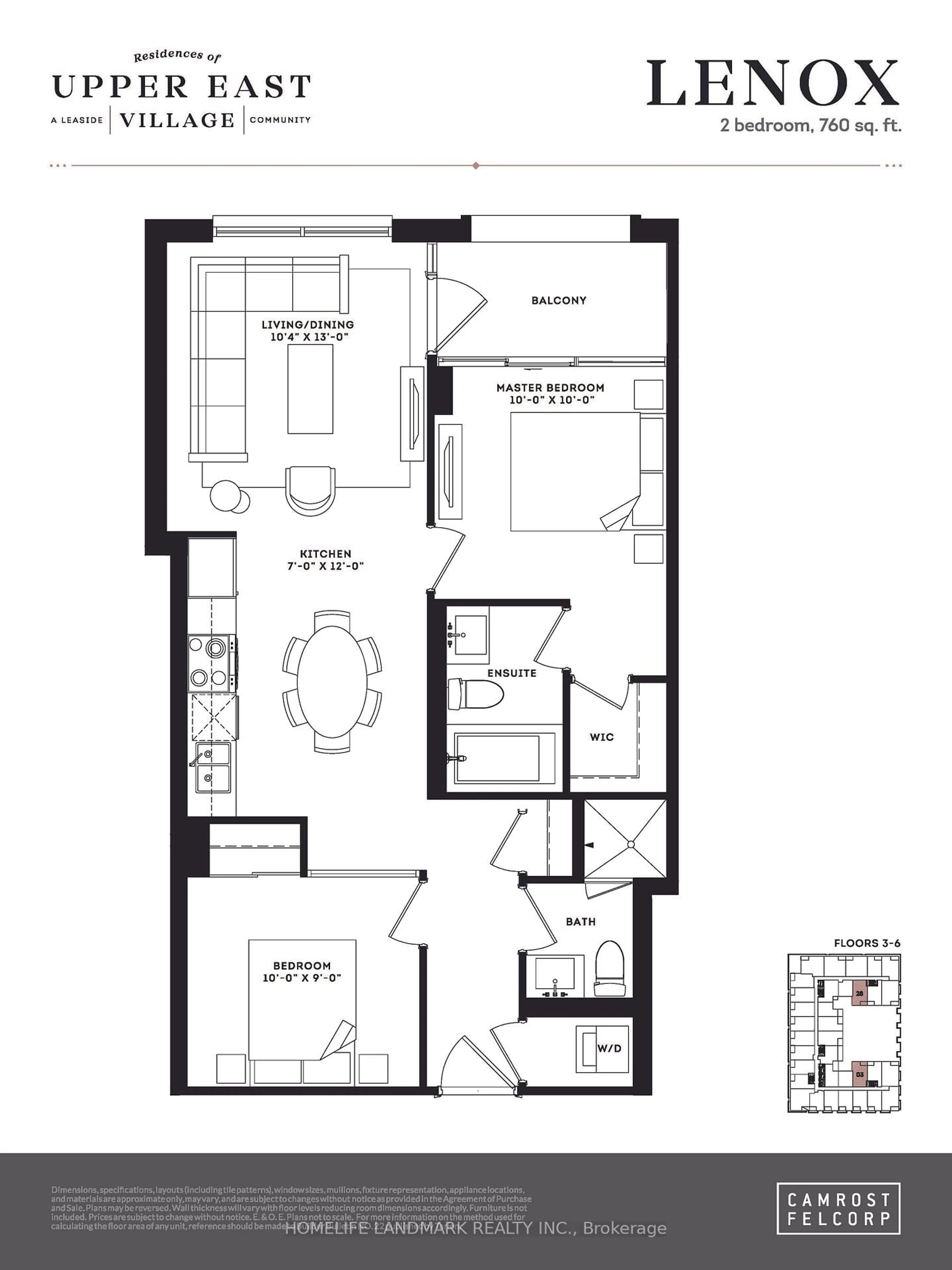 Floor plan for 33 Frederick Todd Way, Toronto Ontario M4G 0C9