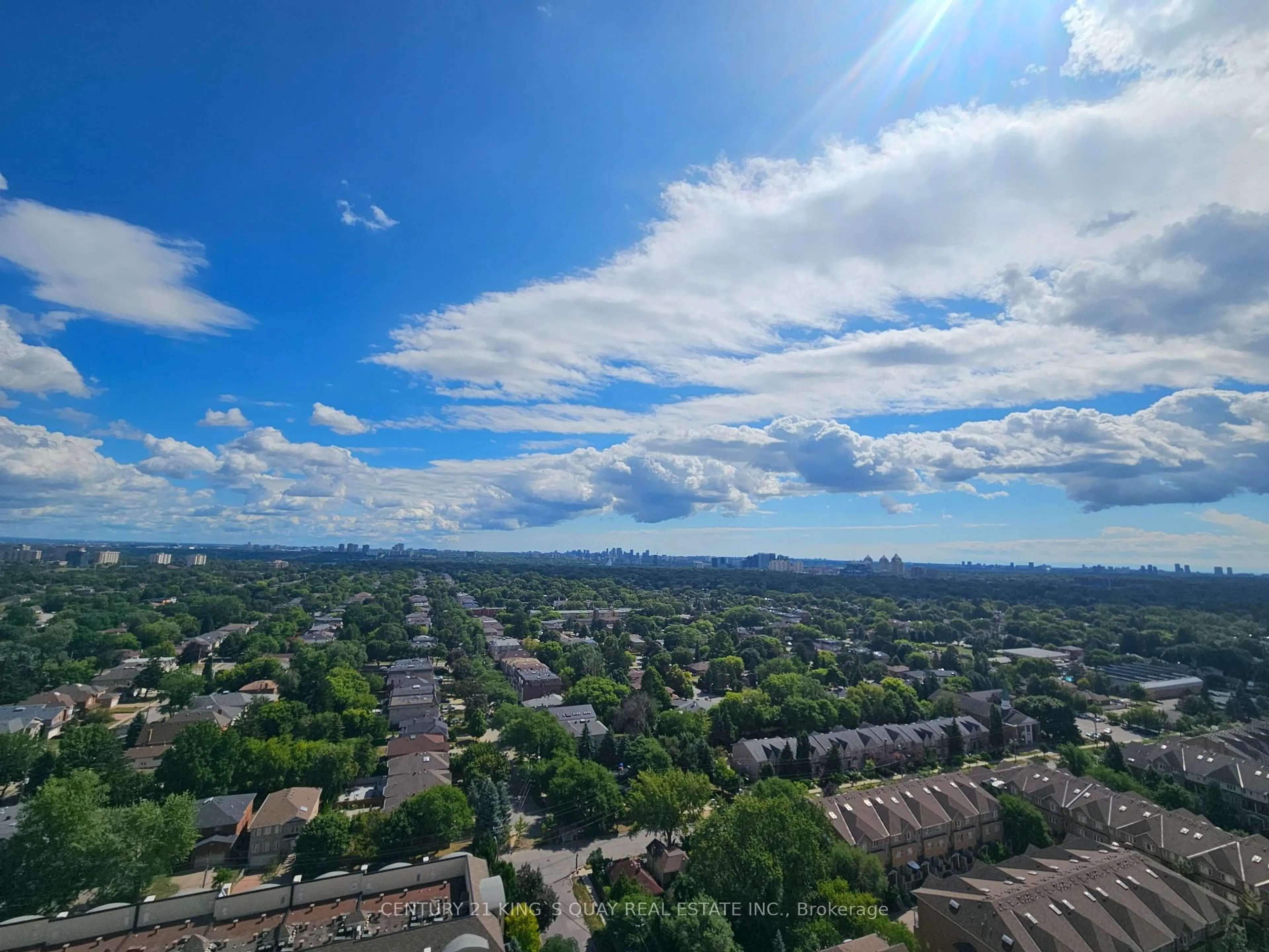 A pic from outside/outdoor area/front of a property/back of a property/a pic from drone, city buildings view from balcony for 60 Byng Ave #2208, Toronto Ontario M2N 7K3