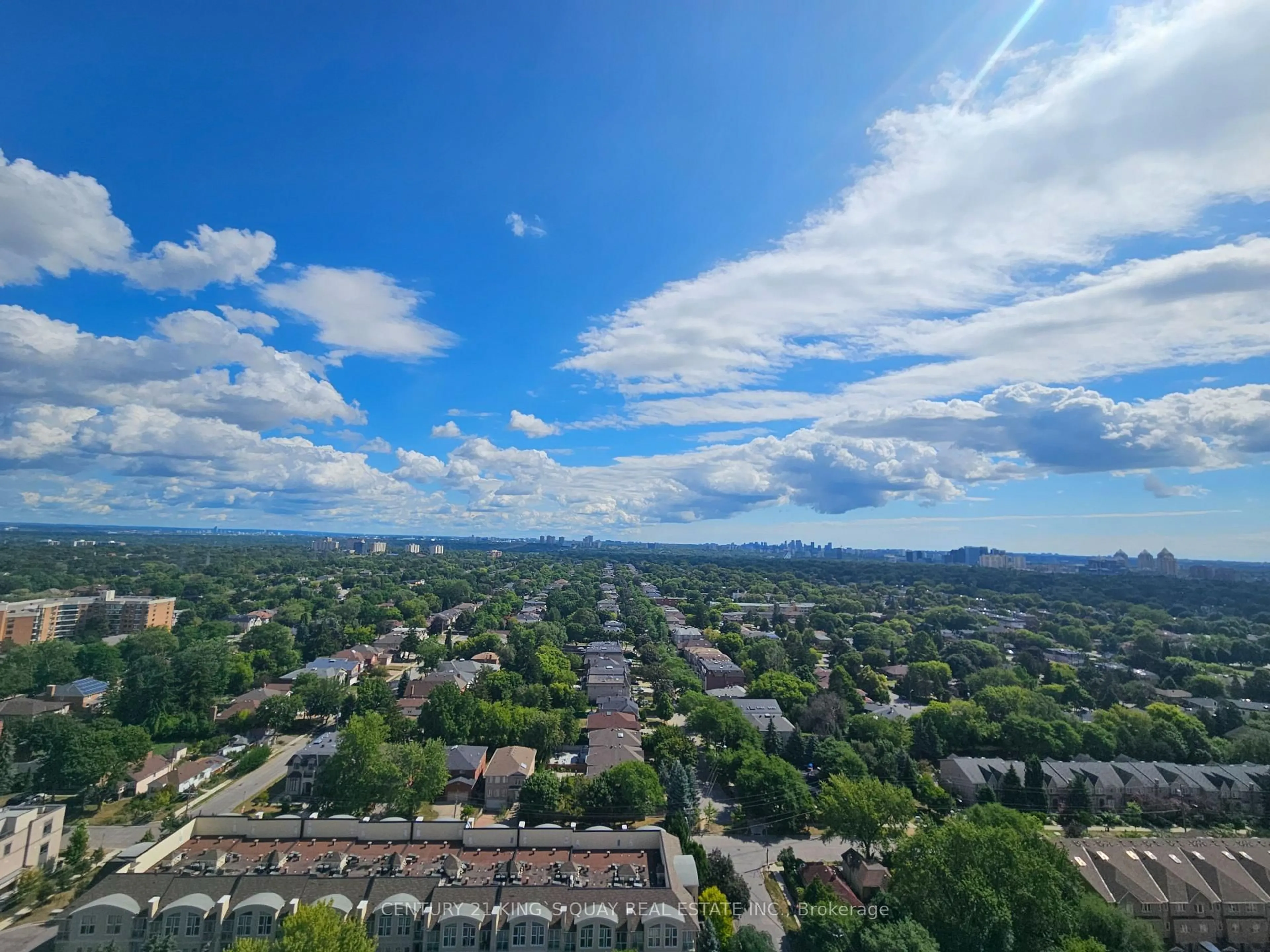 A pic from outside/outdoor area/front of a property/back of a property/a pic from drone, city buildings view from balcony for 60 Byng Ave #2208, Toronto Ontario M2N 7K3