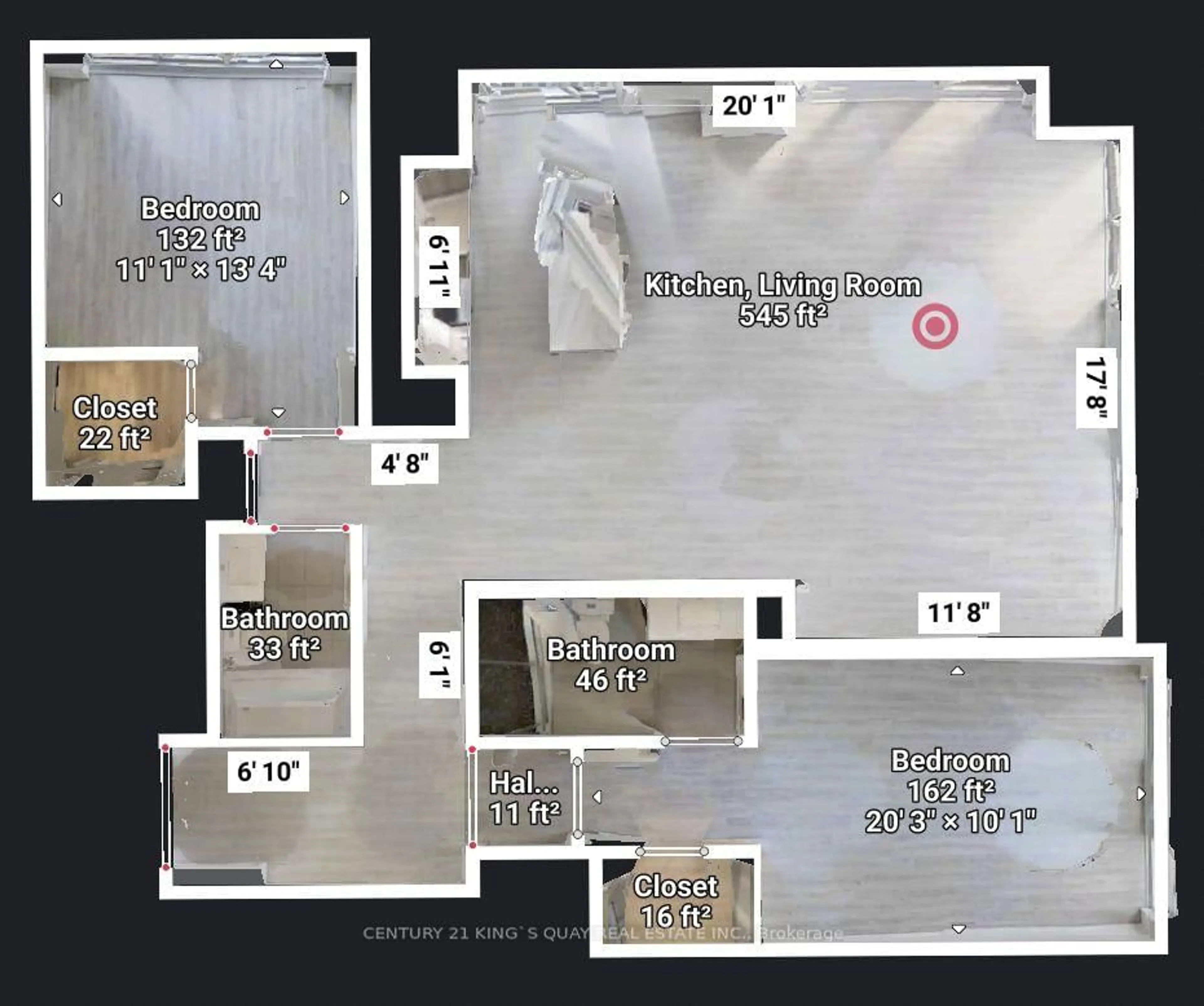 Floor plan for 20 Inn On The Park Dr #1132, Toronto Ontario M3C 0P8