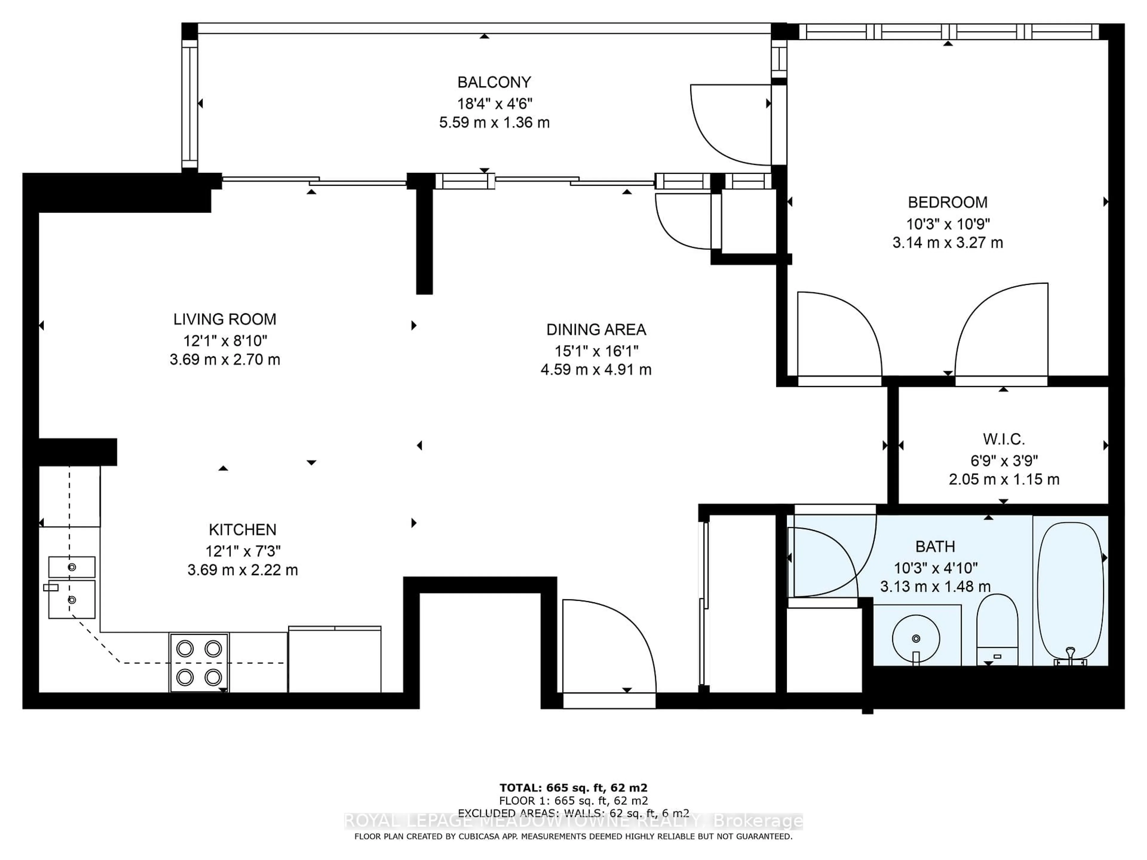 Floor plan for 628 Fleet St #916, Toronto Ontario M5V 1A8