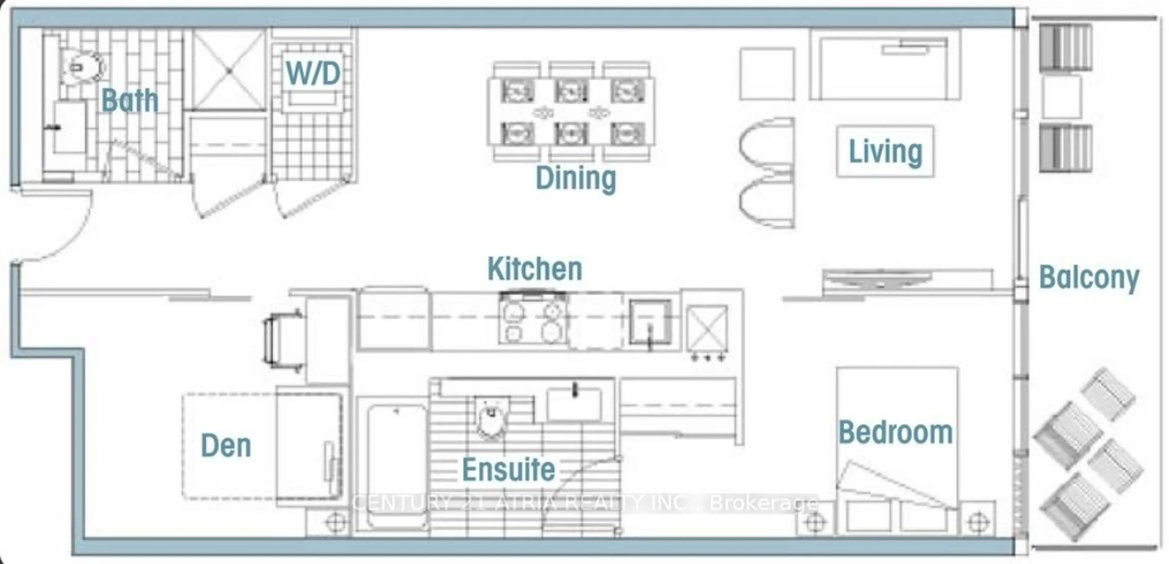 Floor plan for 4K Spadina Ave #1708, Toronto Ontario M5V 3Y9