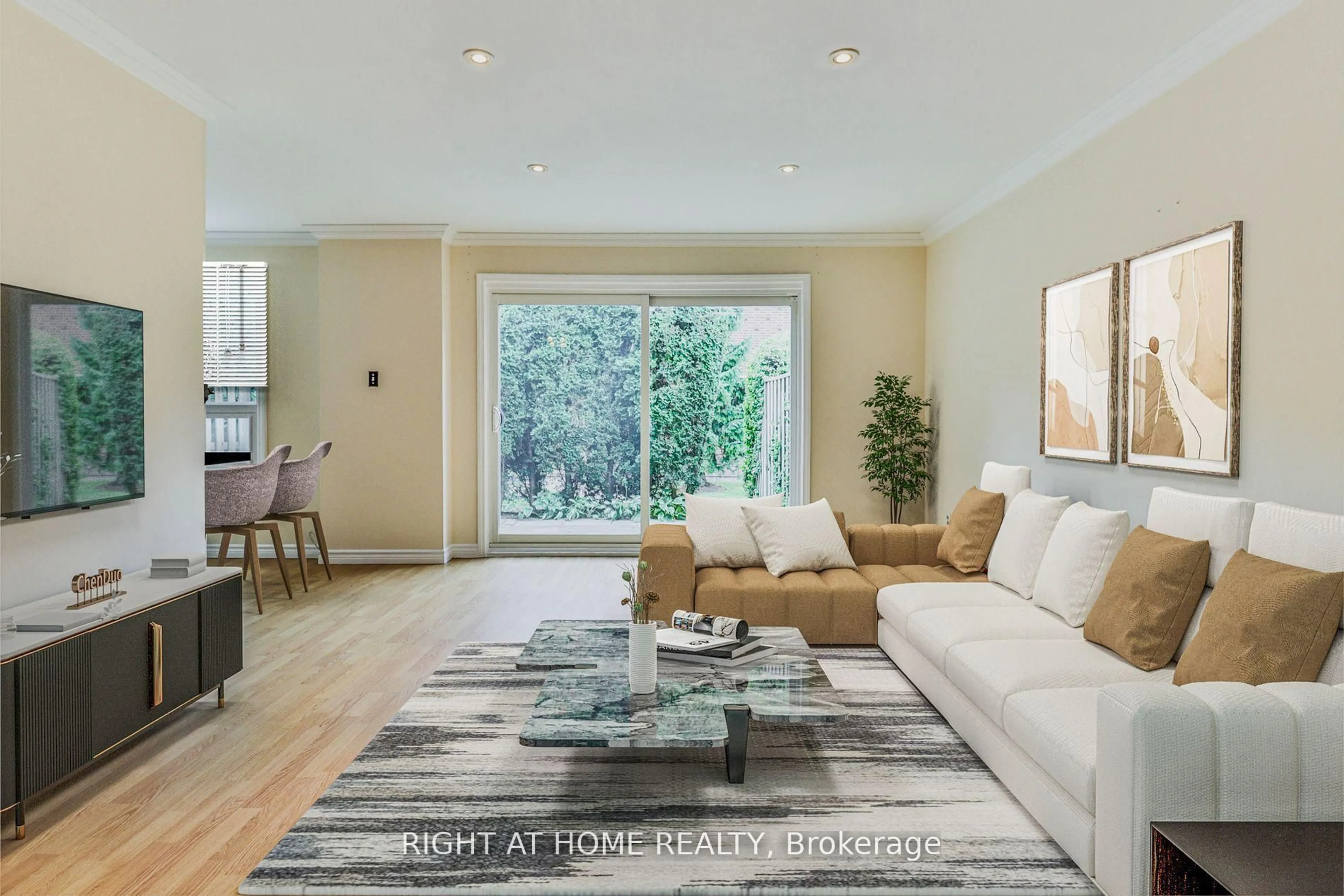 Living room with furniture, unknown for 50 Three Valleys Dr #12, Toronto Ontario M3A 3B5