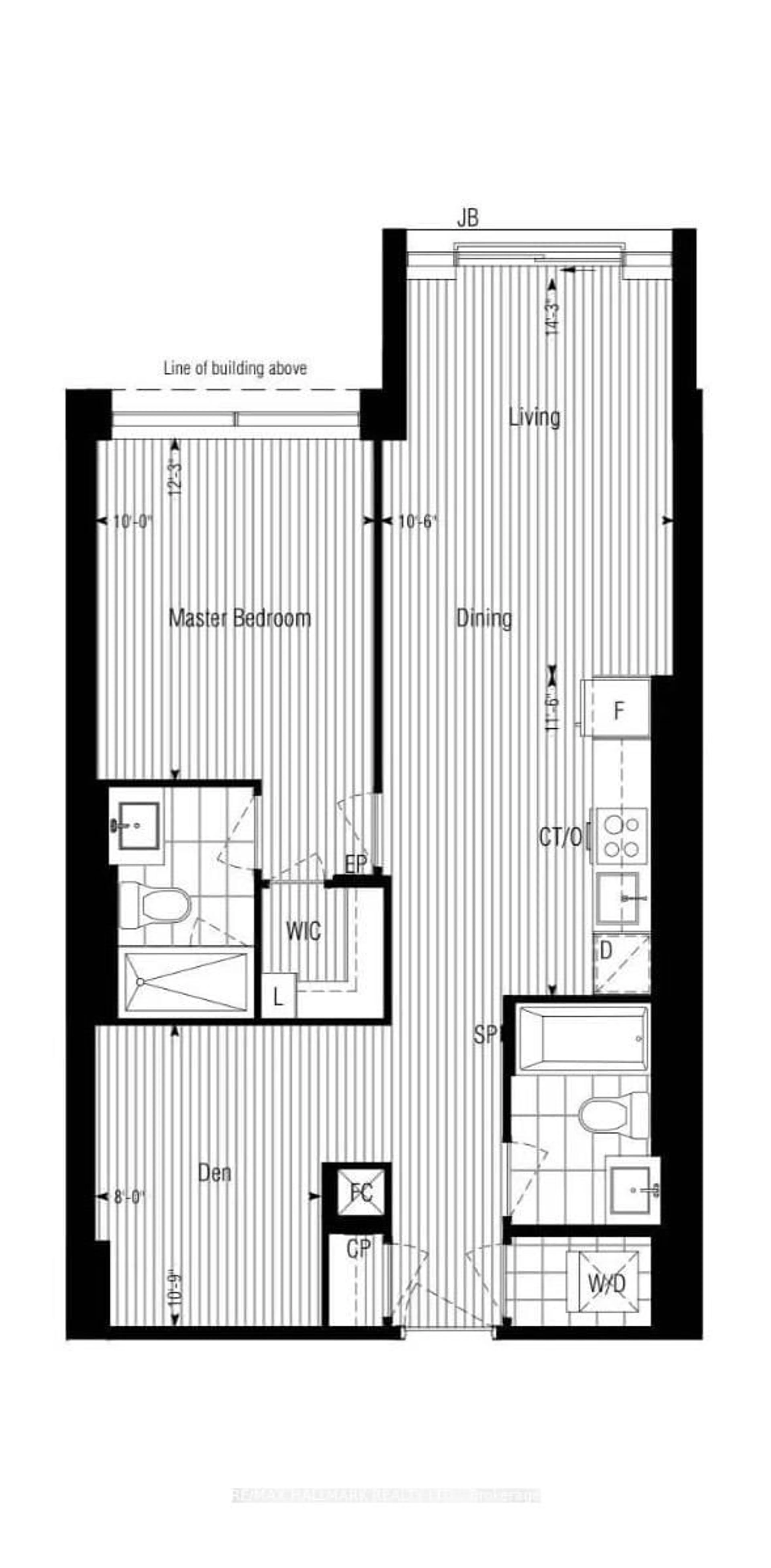 Floor plan for 20 Inn on the Park Dr #343, Toronto Ontario M3C 0P8