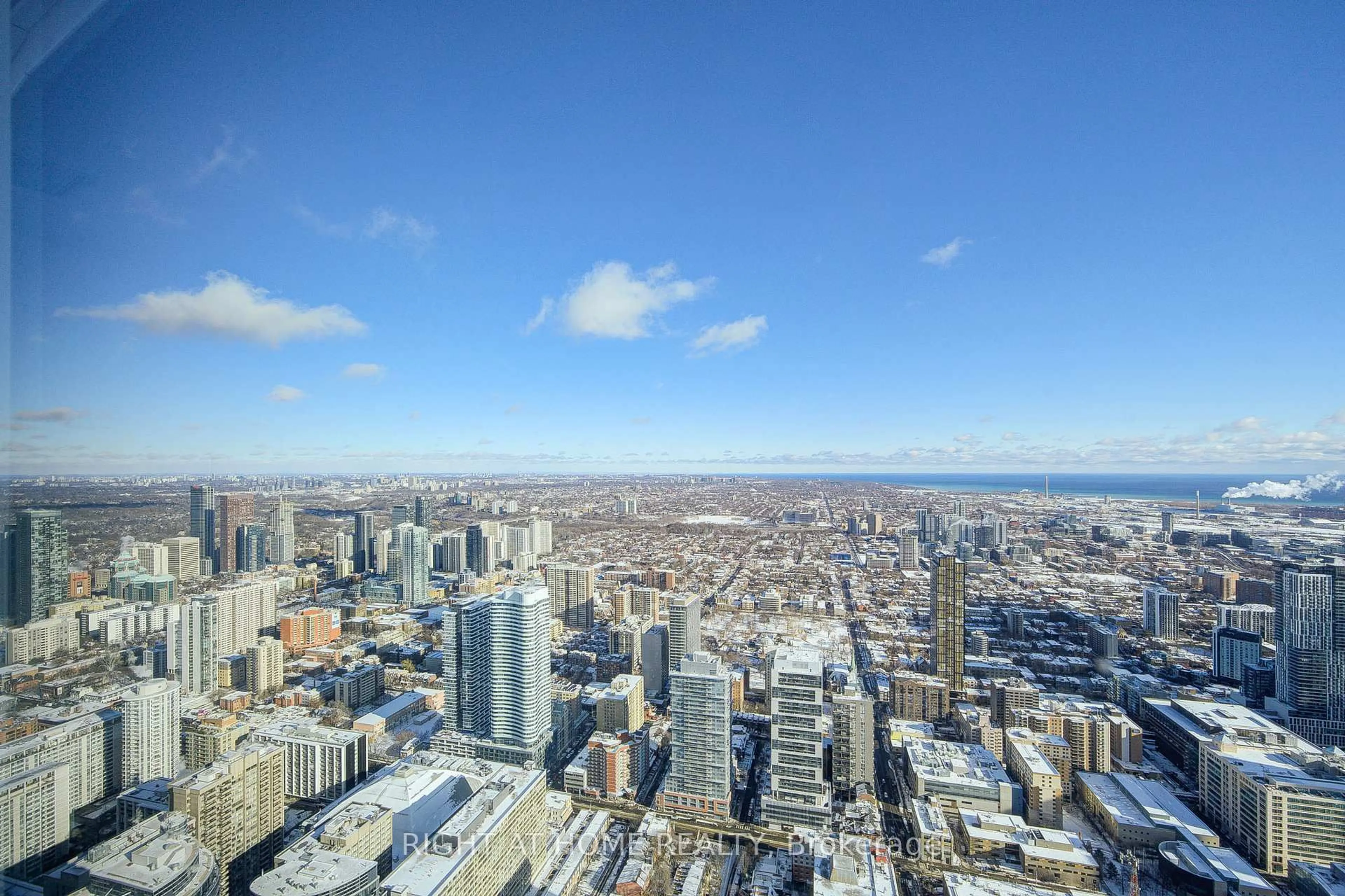 A pic from outside/outdoor area/front of a property/back of a property/a pic from drone, city buildings view from balcony for 388 Yonge St #7405, Toronto Ontario M5B 0A4