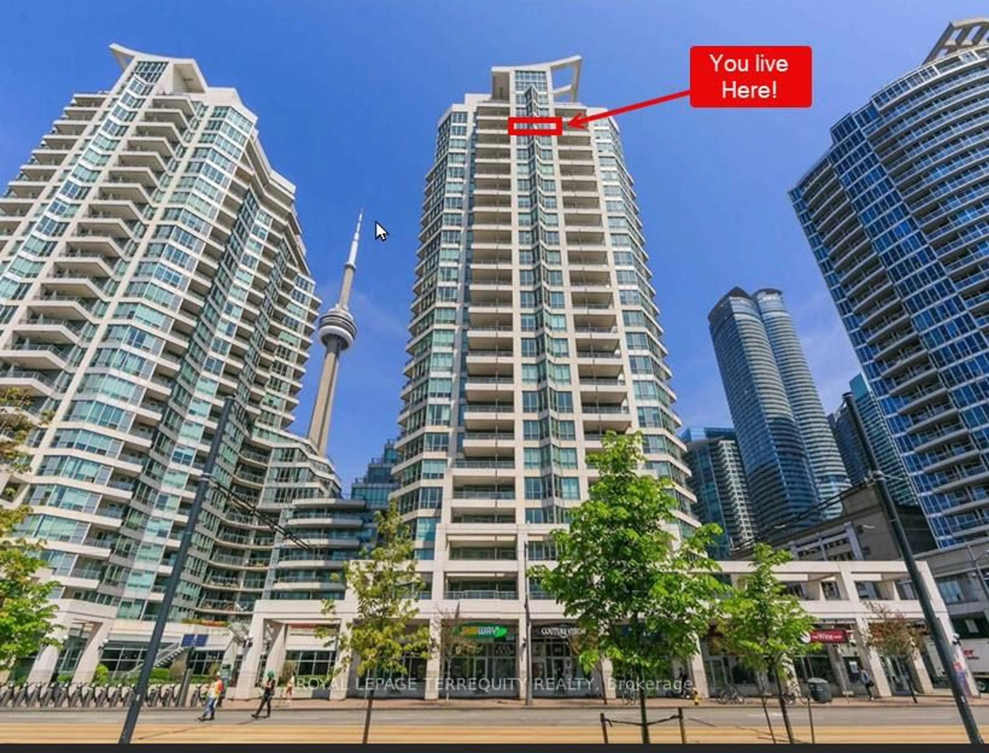 A pic from outside/outdoor area/front of a property/back of a property/a pic from drone, city buildings view from balcony for 228 Queens Quay #1112, Toronto Ontario M5J 2X1