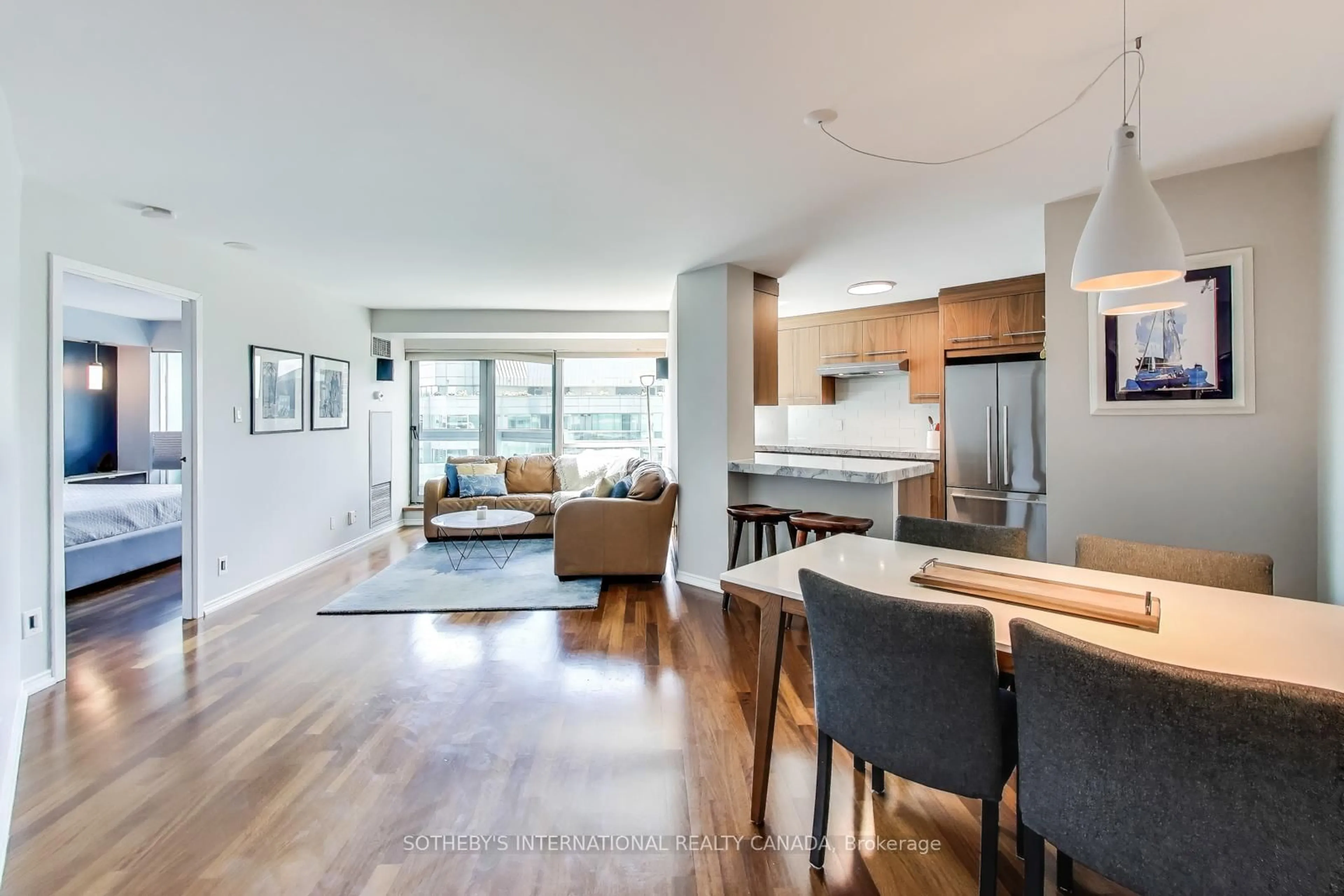 Open concept kitchen, wood/laminate floor for 10 Yonge St #2701, Toronto Ontario M5E 1R4
