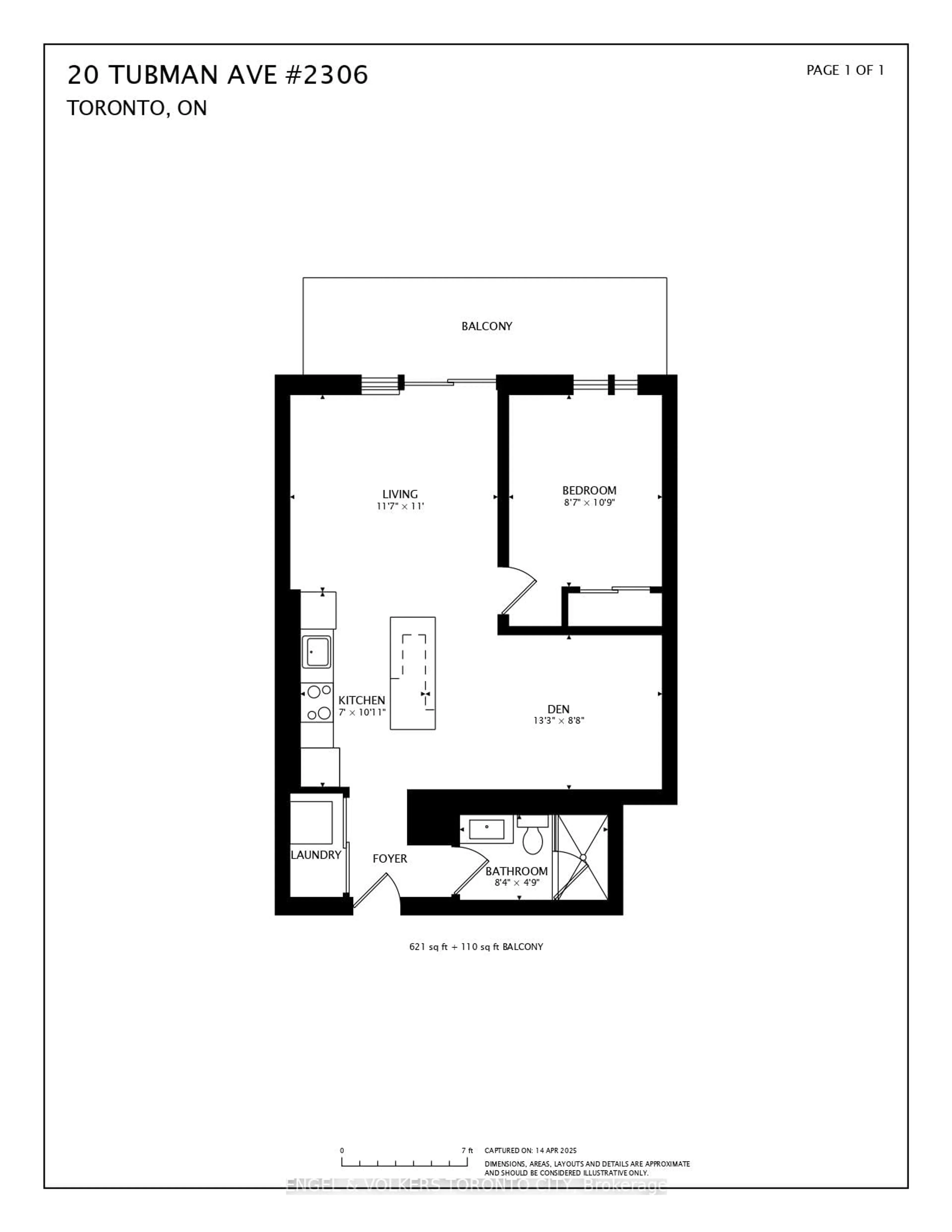 Floor plan for 20 Tubman Ave #2306, Toronto Ontario M5A 0M8