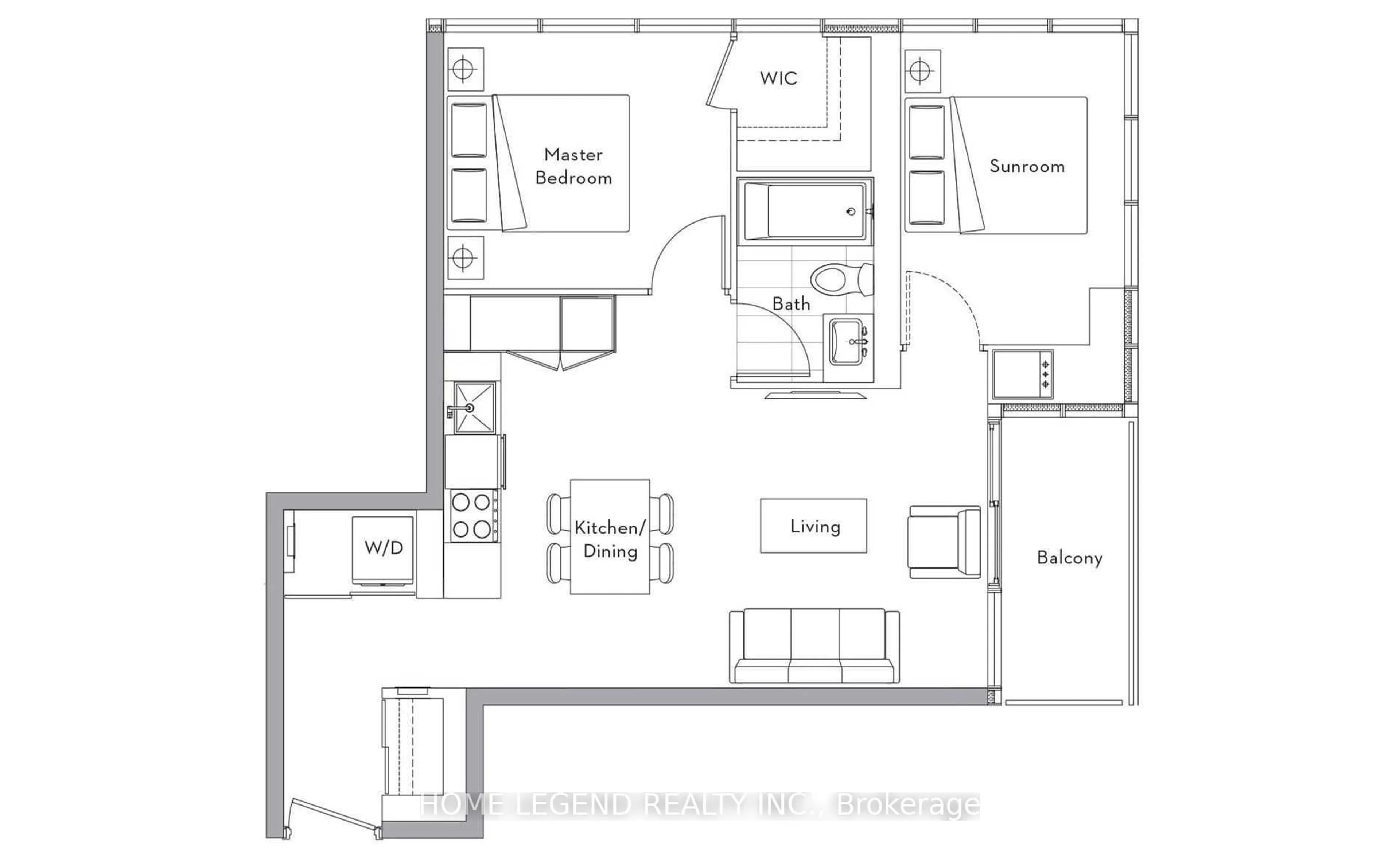 Floor plan for 17 Bathurst St #710, Toronto Ontario M5V 0N1