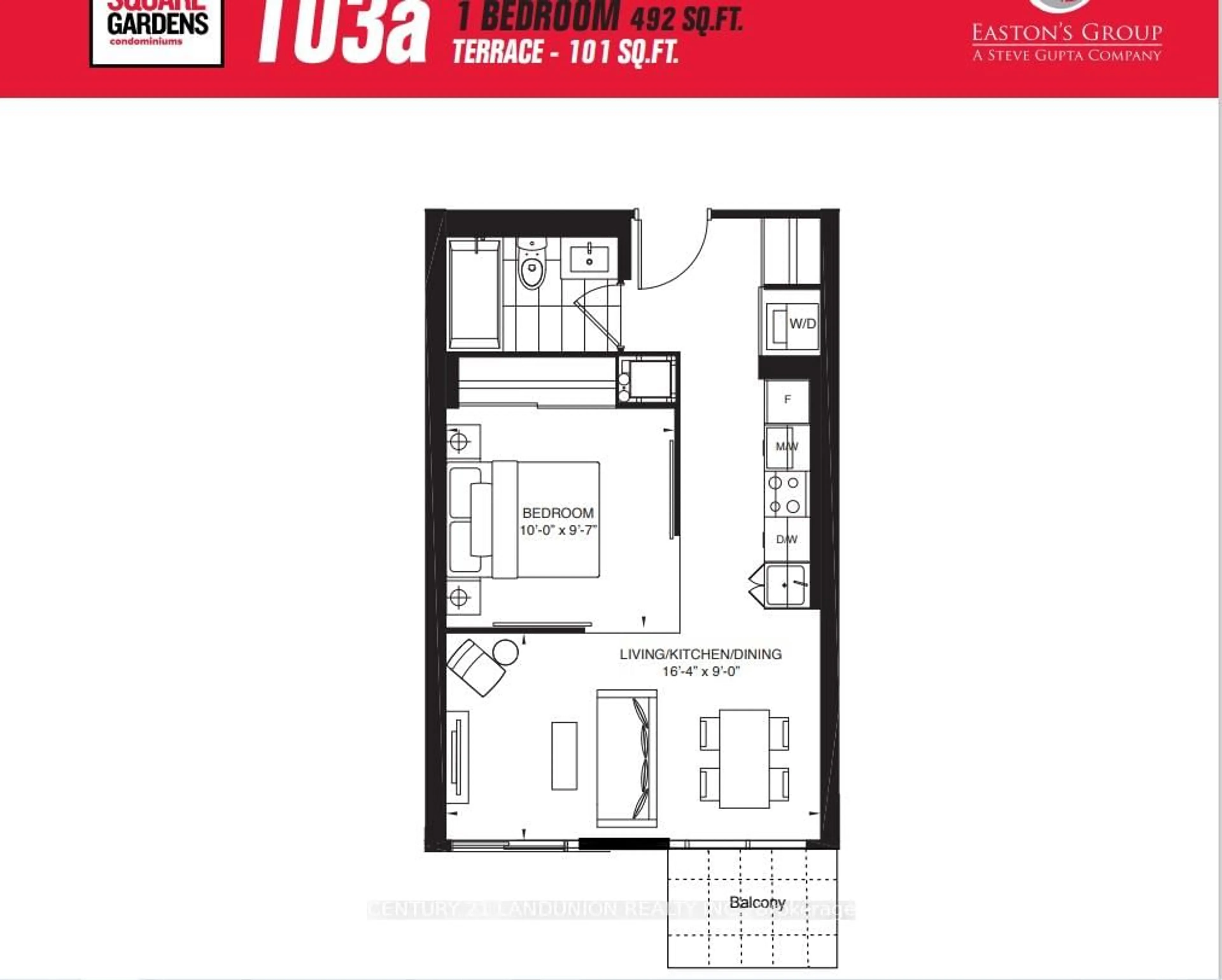 Floor plan for 251 Jarvis St #1423, Toronto Ontario M5A 1Z4
