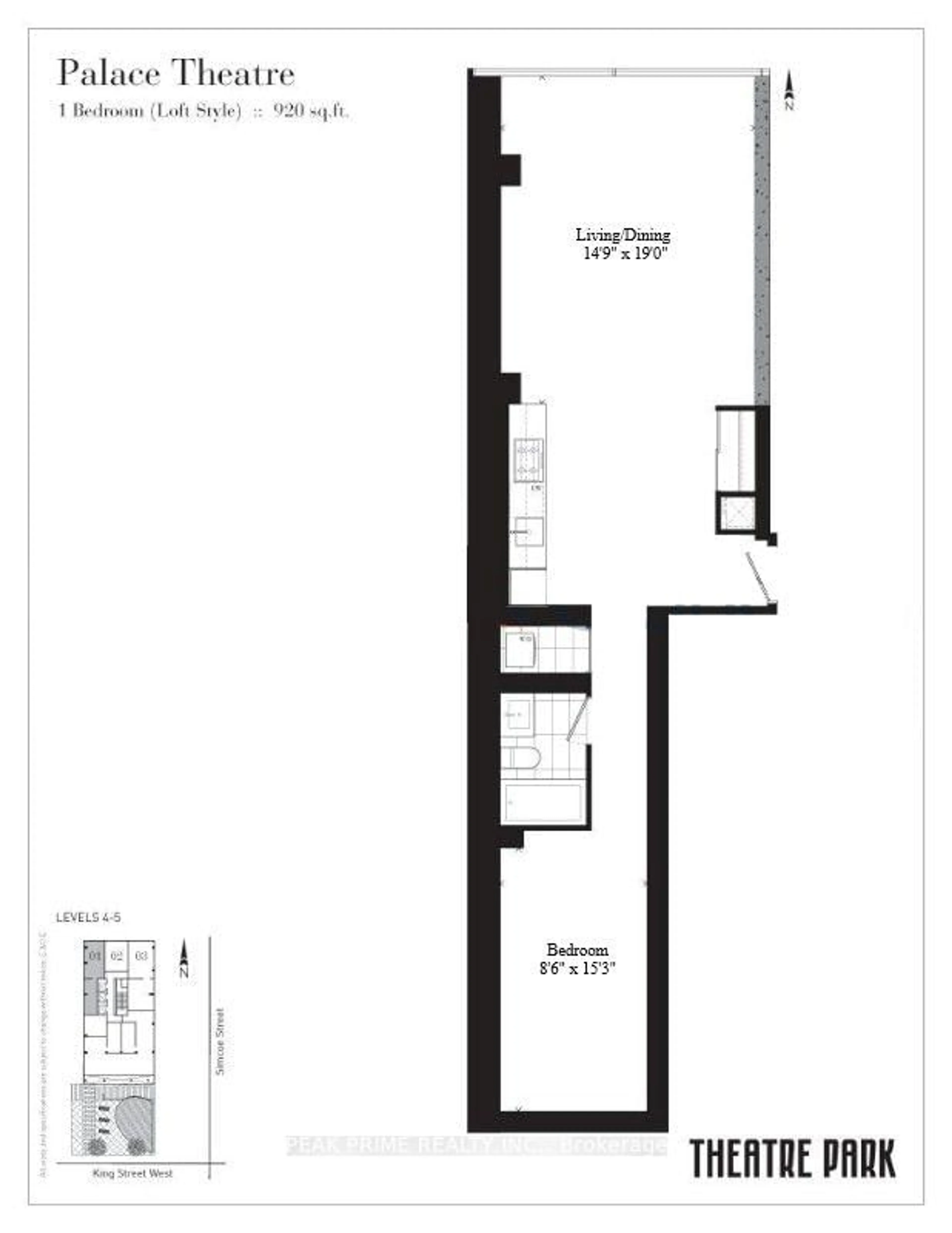 Floor plan for 224 King St #501, Toronto Ontario M5V 1H8
