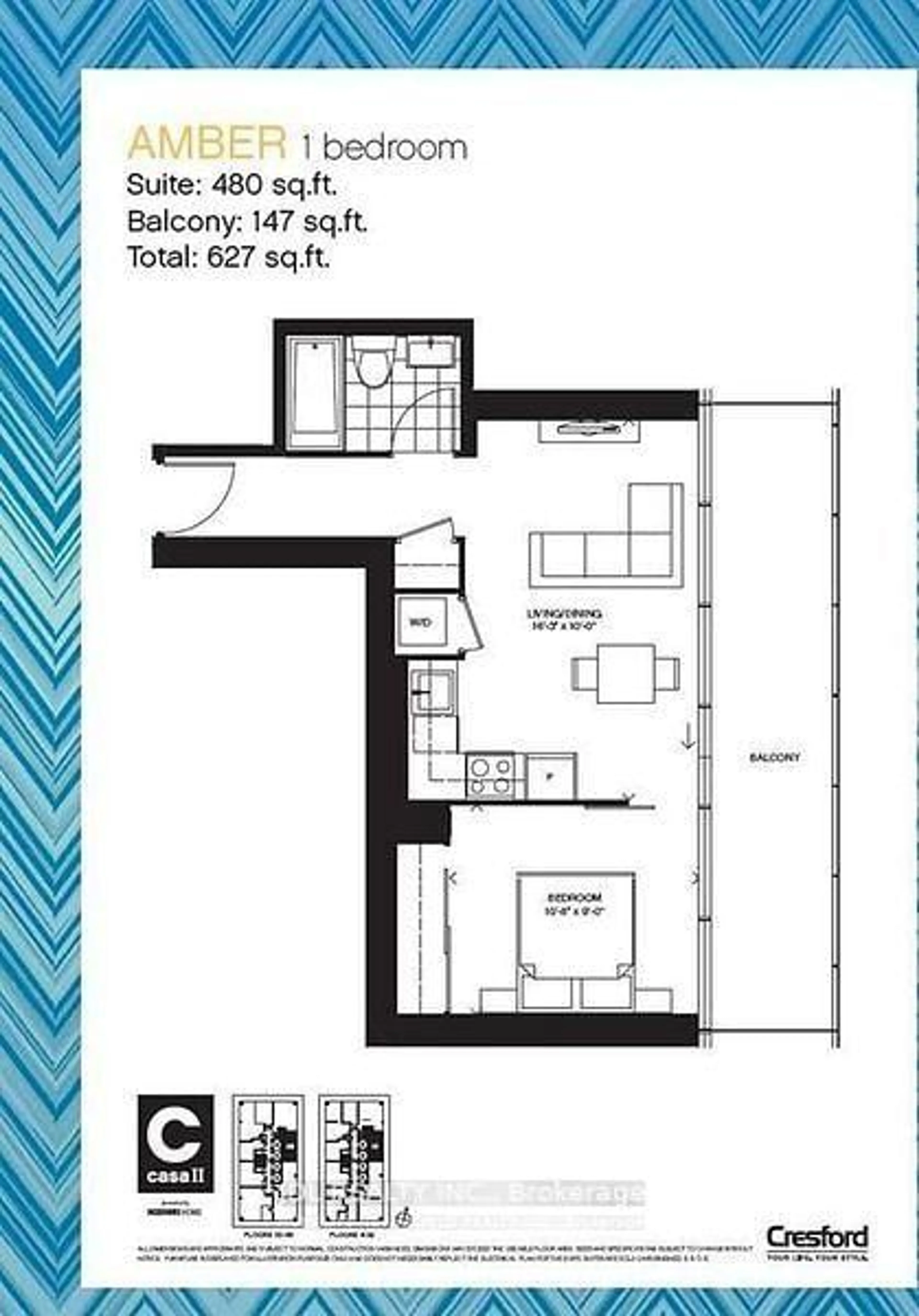 Floor plan for 42 Charles St #3609, Toronto Ontario M4Y 1T4