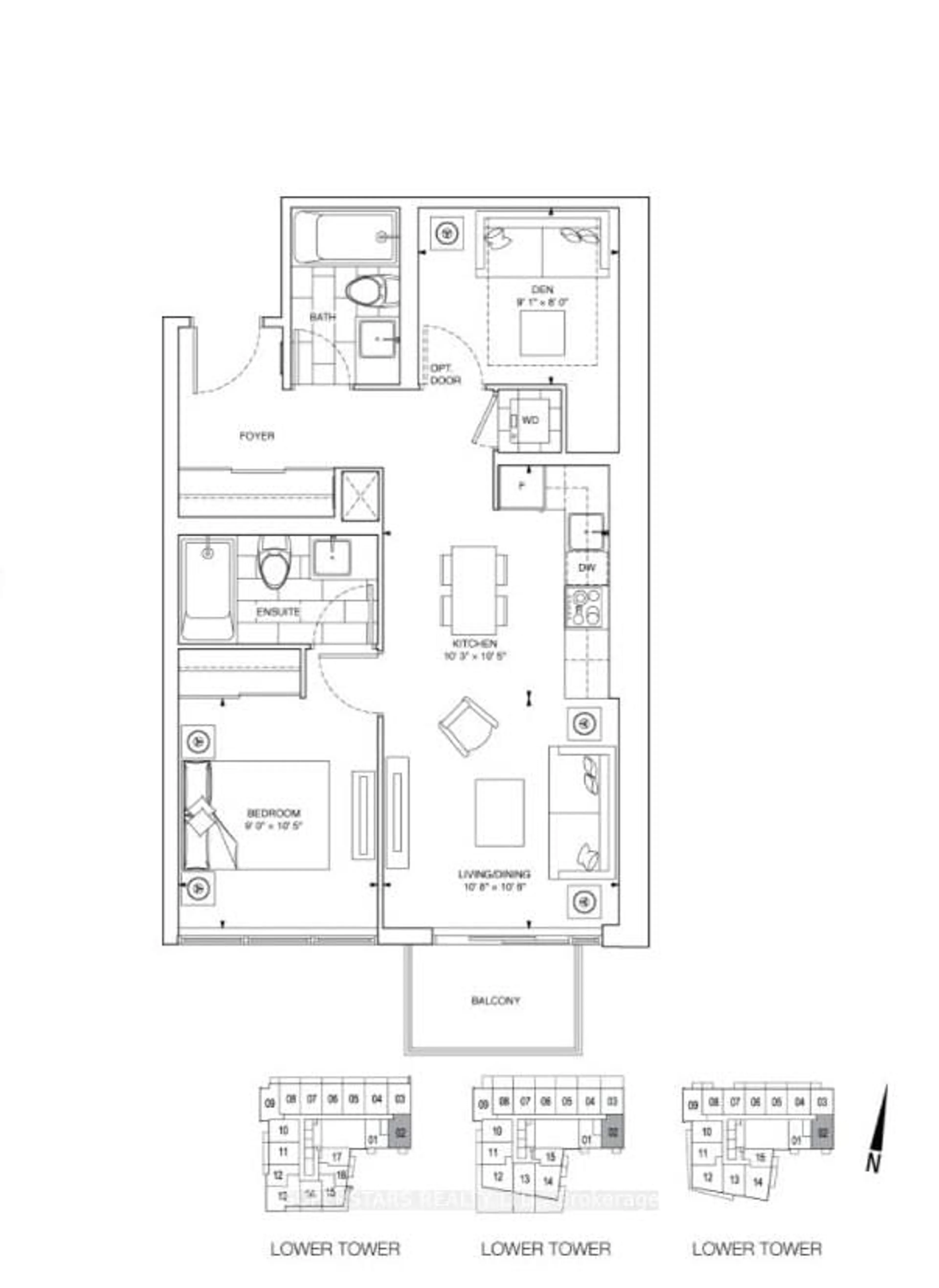 Floor plan for 125 Redpath Ave #702, Toronto Ontario M4S 0B5