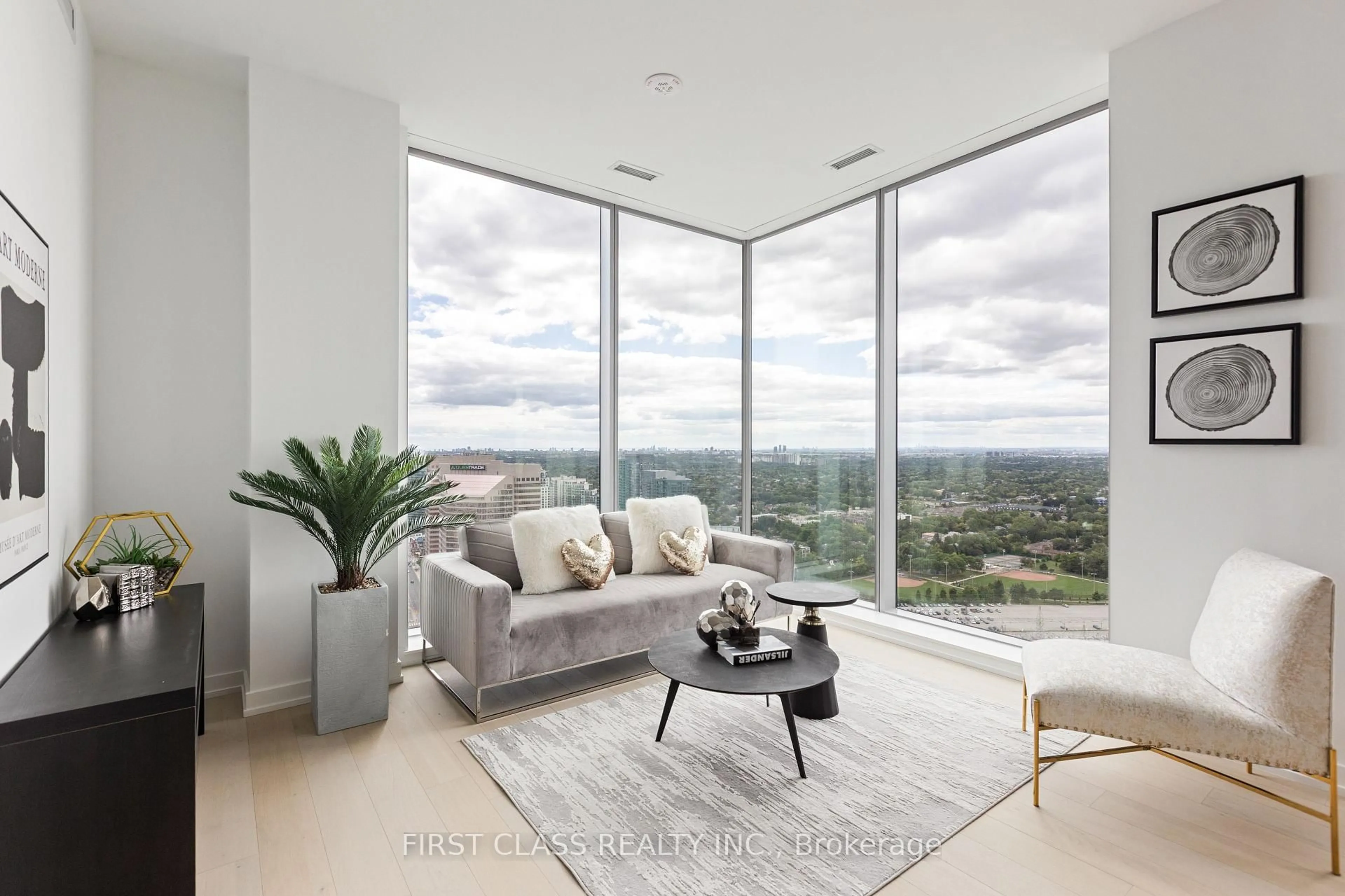 Living room with furniture, unknown for 8 Olympic Garden Dr #S3504, Toronto Ontario M2M 0B9