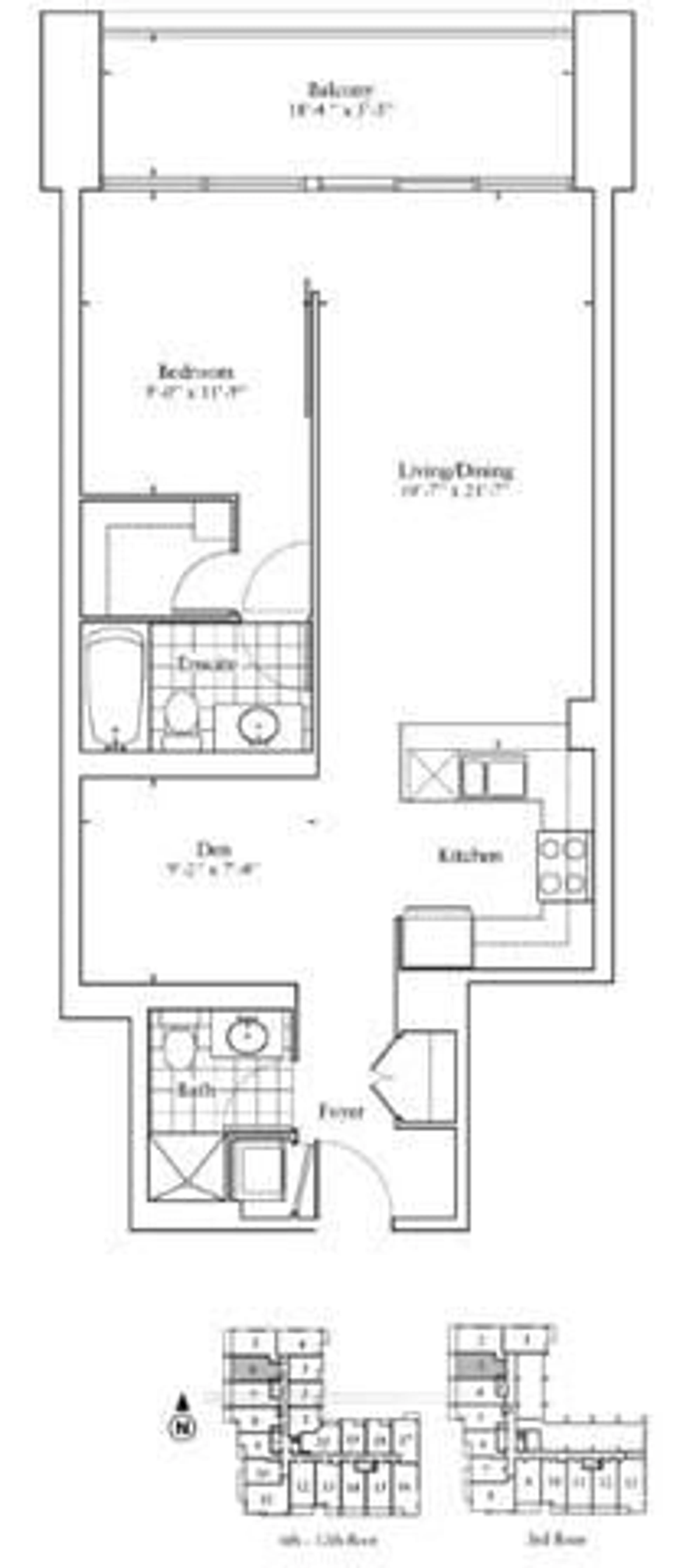 Floor plan for 438 King St #1206, Toronto Ontario M5V 3T9